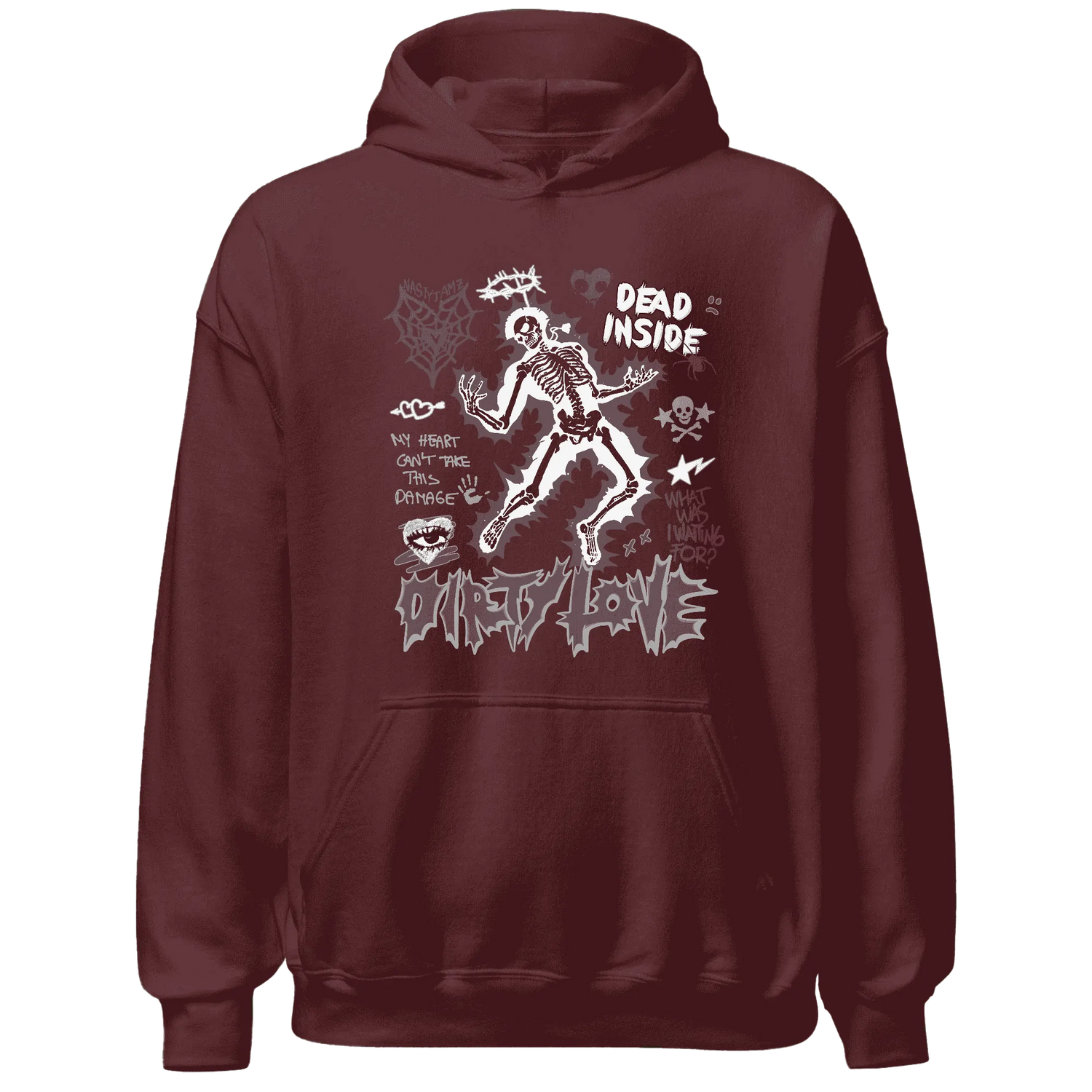 Burgundy-Crush-3s-NastyJamz-Hoodie-Match-Dirty-Love-Skull