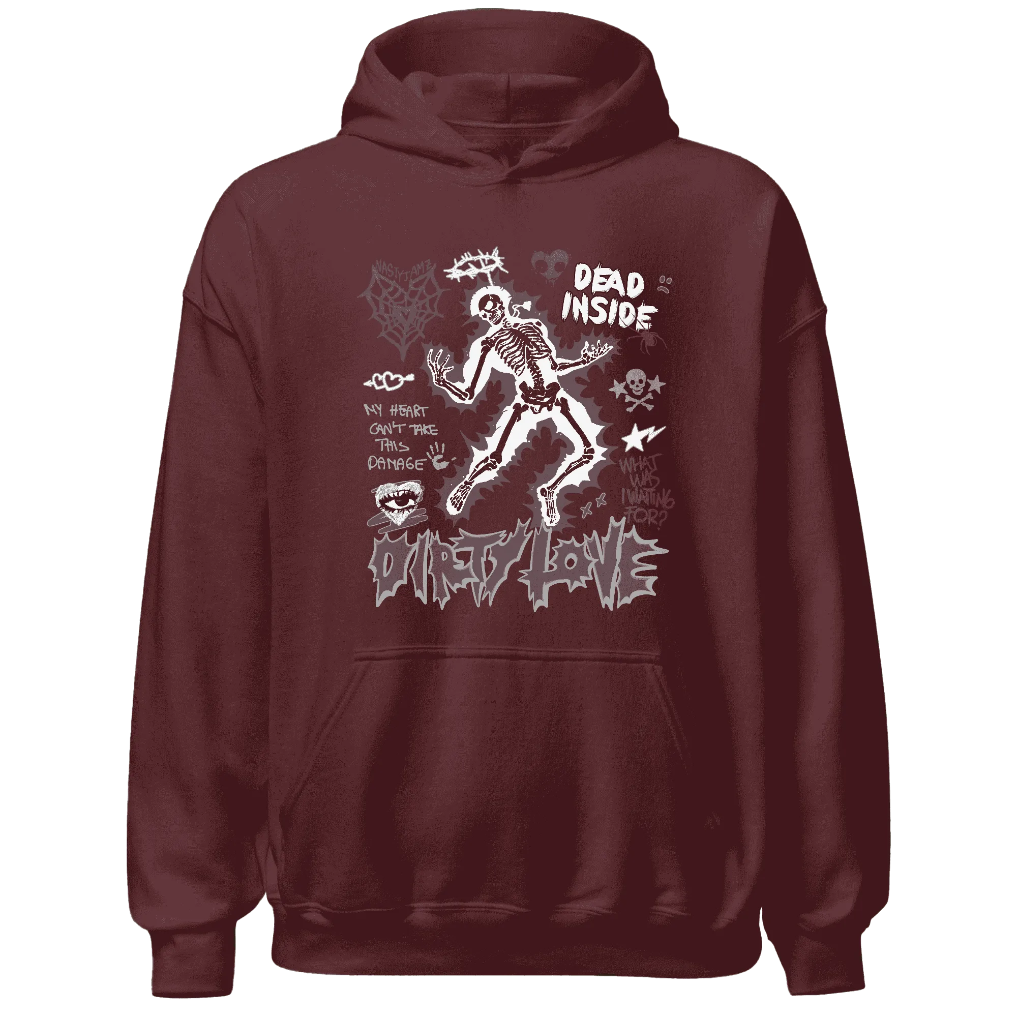 Burgundy-Crush-3s-NastyJamz-Hoodie-Match-Dirty-Love-Skull