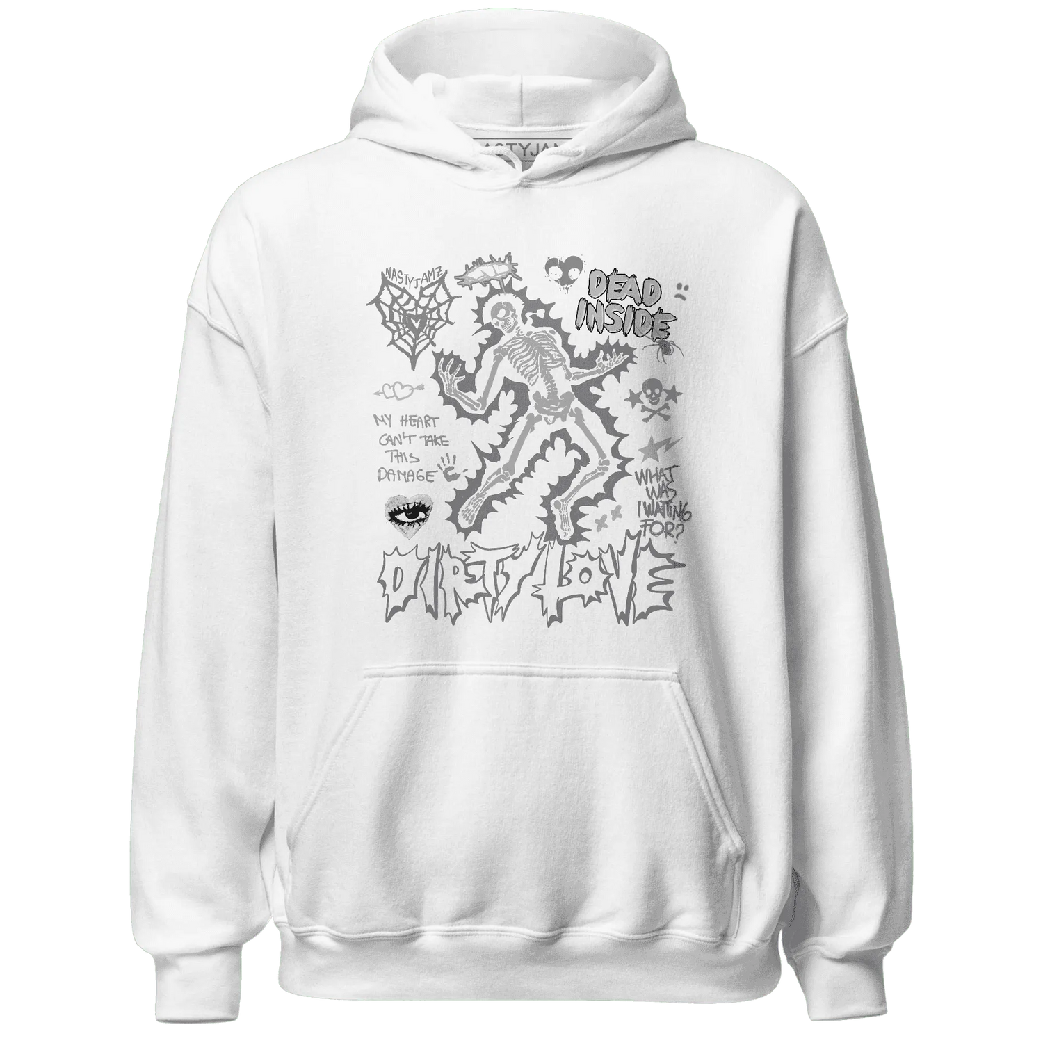 Cement-Grey-3s-NastyJamz-Hoodie-Match-Dirty-Love-Skull