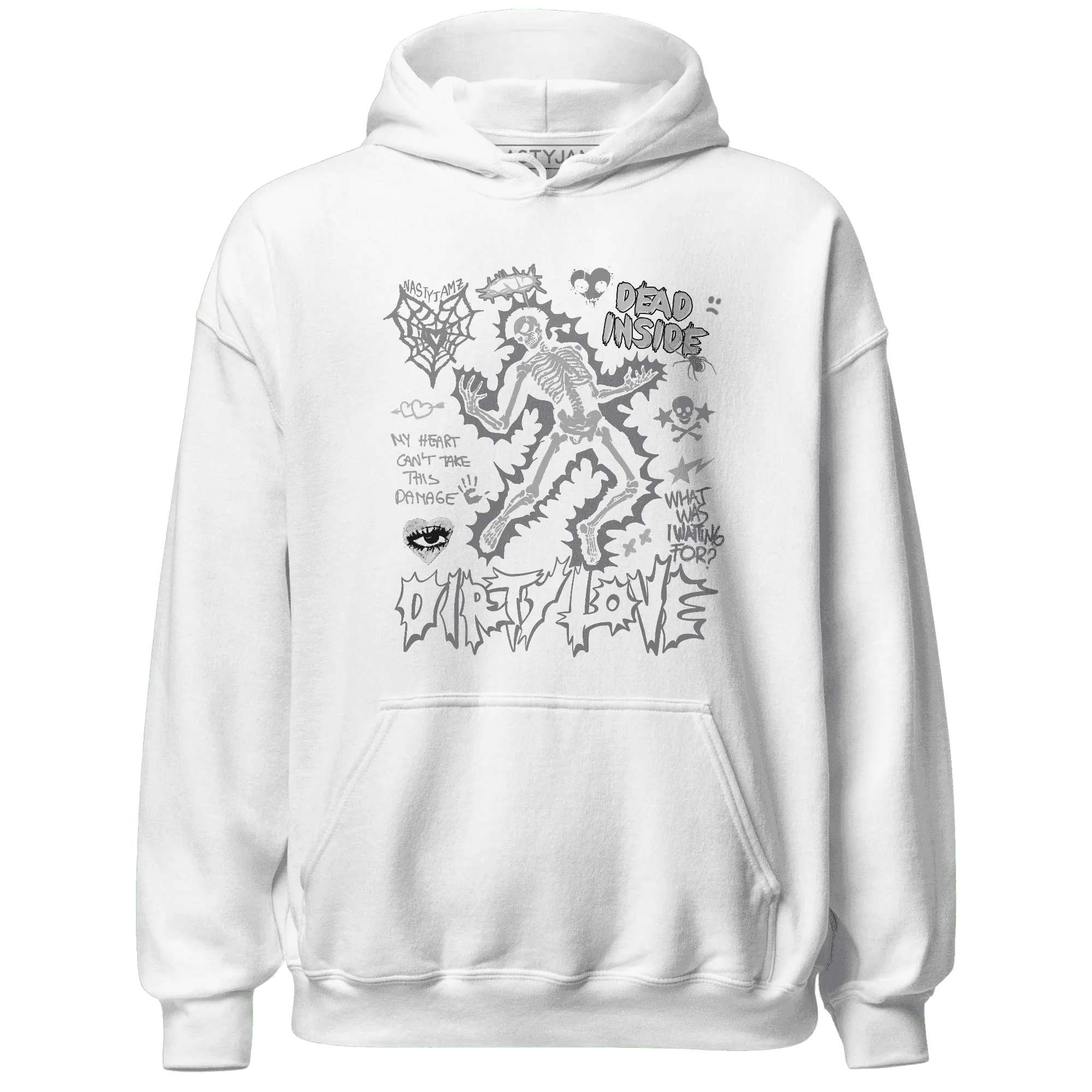 Cement-Grey-3s-NastyJamz-Hoodie-Match-Dirty-Love-Skull