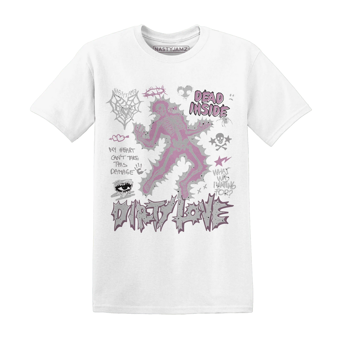 Orchid-Neutral-Grey-Black-White-4s-NastyJamz-T-Shirt-Match-Dirty-Love-Skull