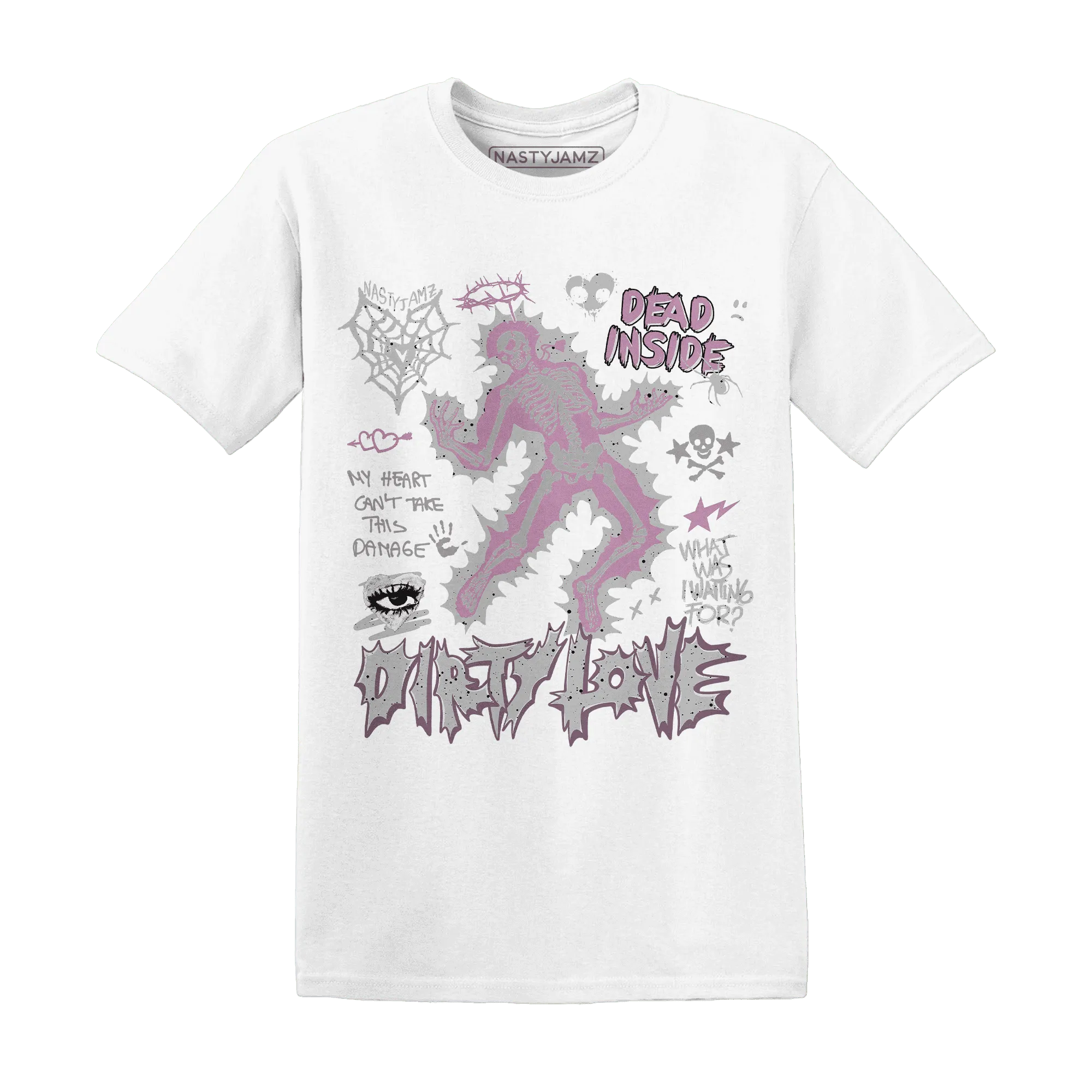 Orchid-Neutral-Grey-Black-White-4s-NastyJamz-T-Shirt-Match-Dirty-Love-Skull