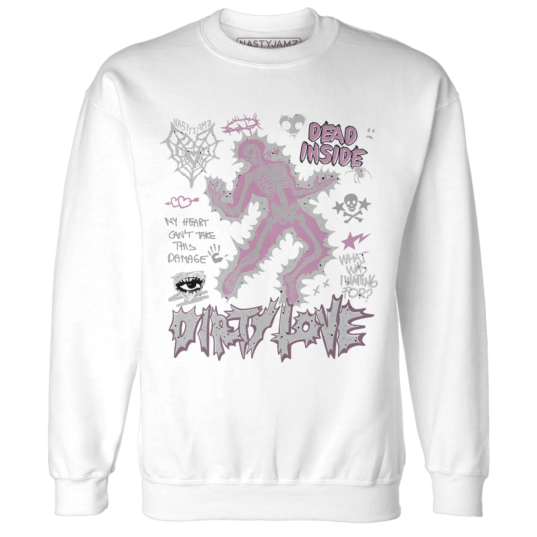Orchid-Neutral-Grey-Black-White-4s-NastyJamz-Sweatshirt-Match-Dirty-Love-Skull