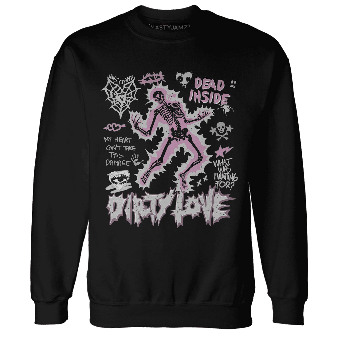 Orchid-Neutral-Grey-Black-White-4s-NastyJamz-Sweatshirt-Match-Dirty-Love-Skull