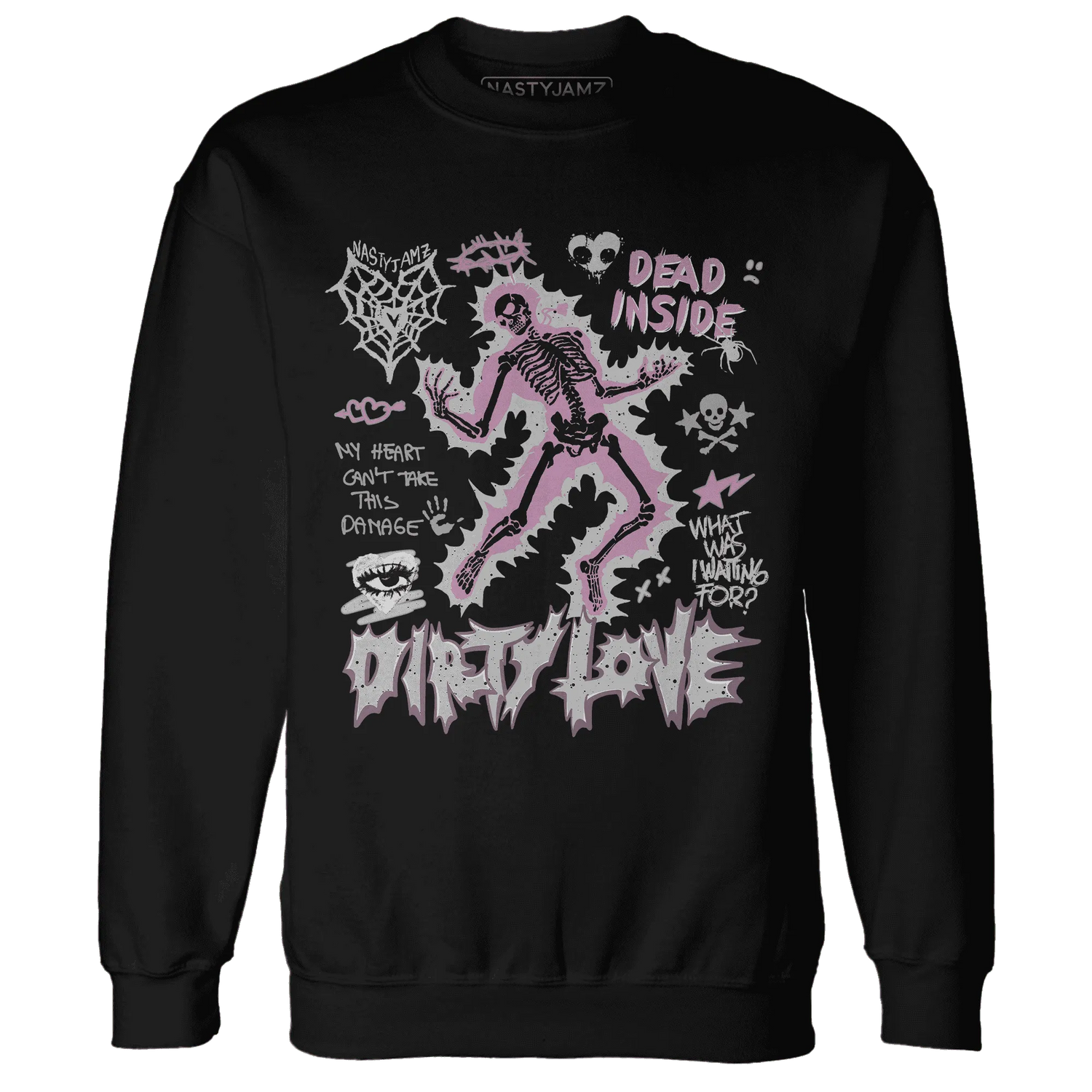 Orchid-Neutral-Grey-Black-White-4s-NastyJamz-Sweatshirt-Match-Dirty-Love-Skull