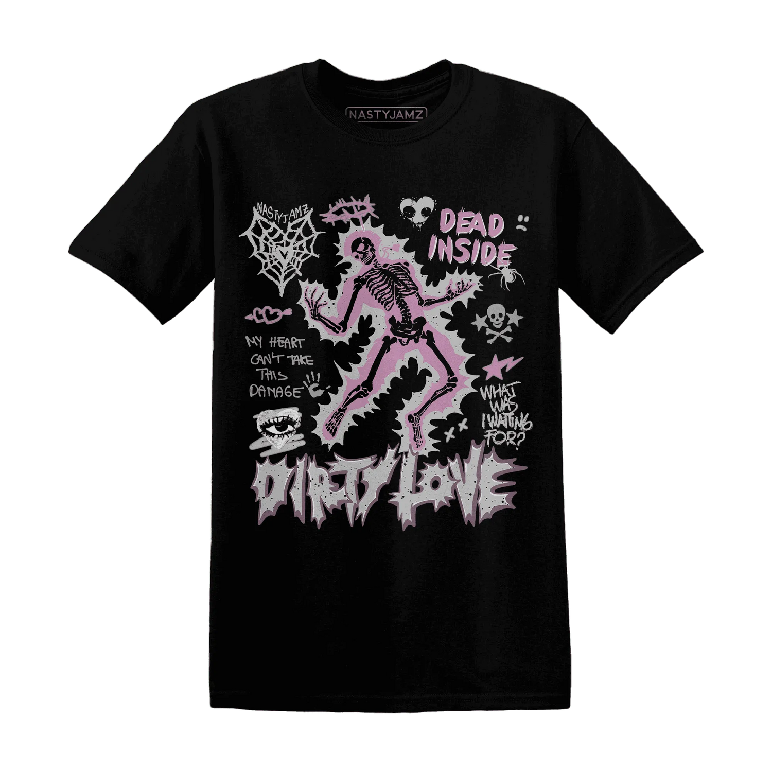 Orchid-Neutral-Grey-Black-White-4s-NastyJamz-T-Shirt-Match-Dirty-Love-Skull