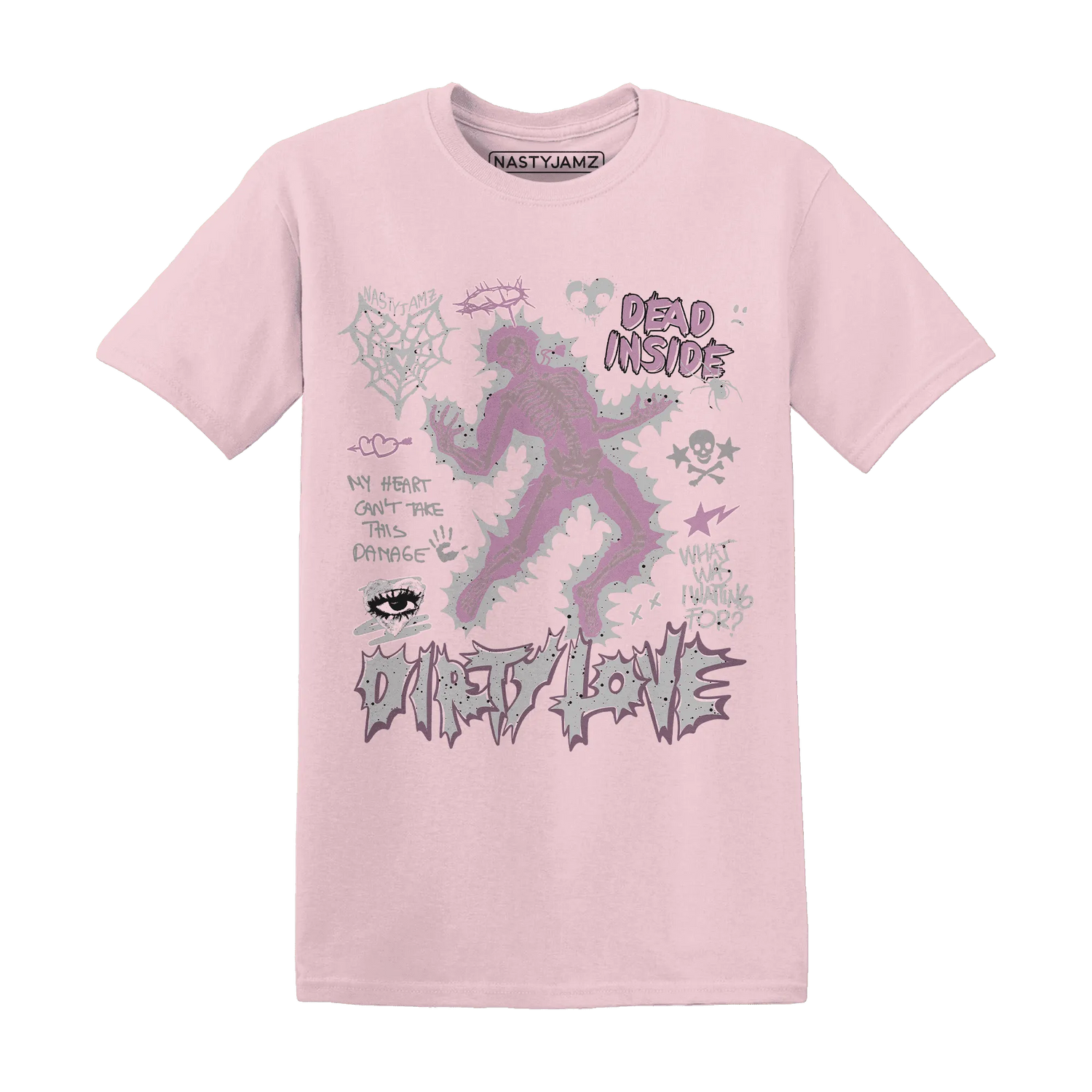 Orchid-Neutral-Grey-Black-White-4s-NastyJamz-T-Shirt-Match-Dirty-Love-Skull