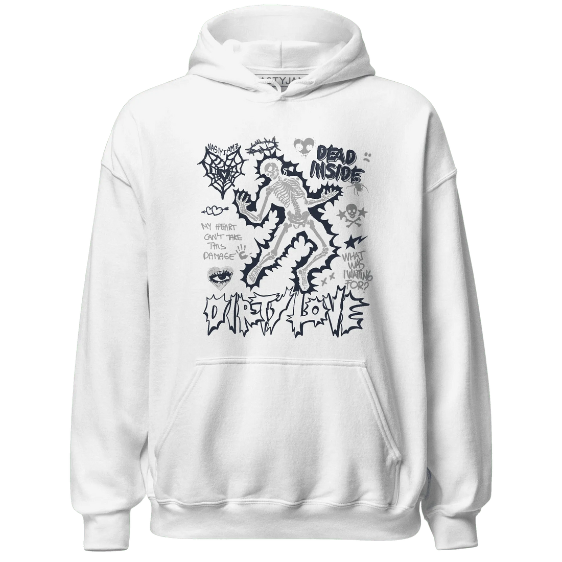 White-Navy-6s-NastyJamz-Hoodie-Match-Dirty-Love-Skull