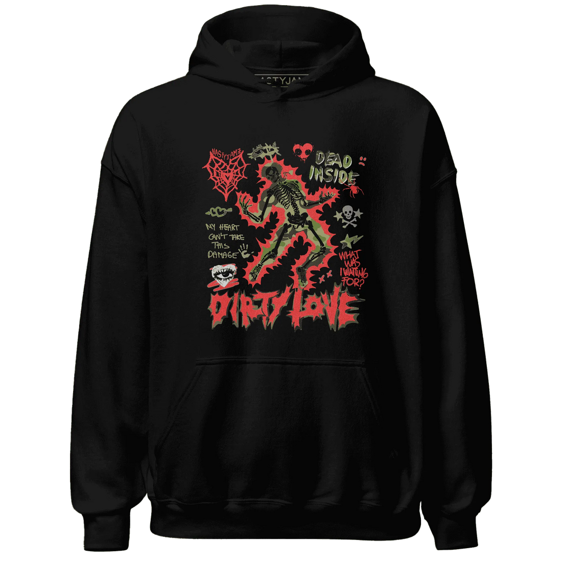 AM-90-Dark-Sage-Solar-Red-NastyJamz-Hoodie-Match-Dirty-Love-Skull