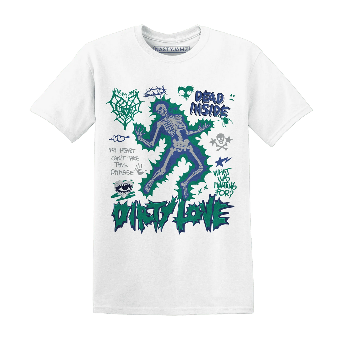 Dunk-Hyper-Royal-Malachite-NastyJamz-T-Shirt-Match-Dirty-Love-Skull