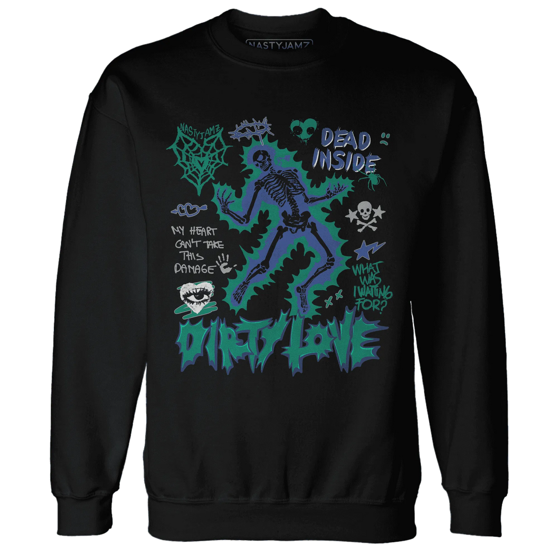 Dunk-Hyper-Royal-Malachite-NastyJamz-Sweatshirt-Match-Dirty-Love-Skull