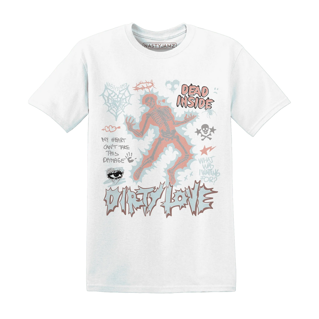 Dunk-Low-Glacier-Blue-Arctic-Orange-NastyJamz-T-Shirt-Match-Dirty-Love-Skull