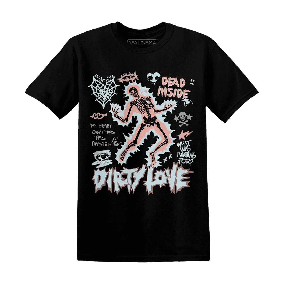 Dunk-Low-Glacier-Blue-Arctic-Orange-NastyJamz-T-Shirt-Match-Dirty-Love-Skull