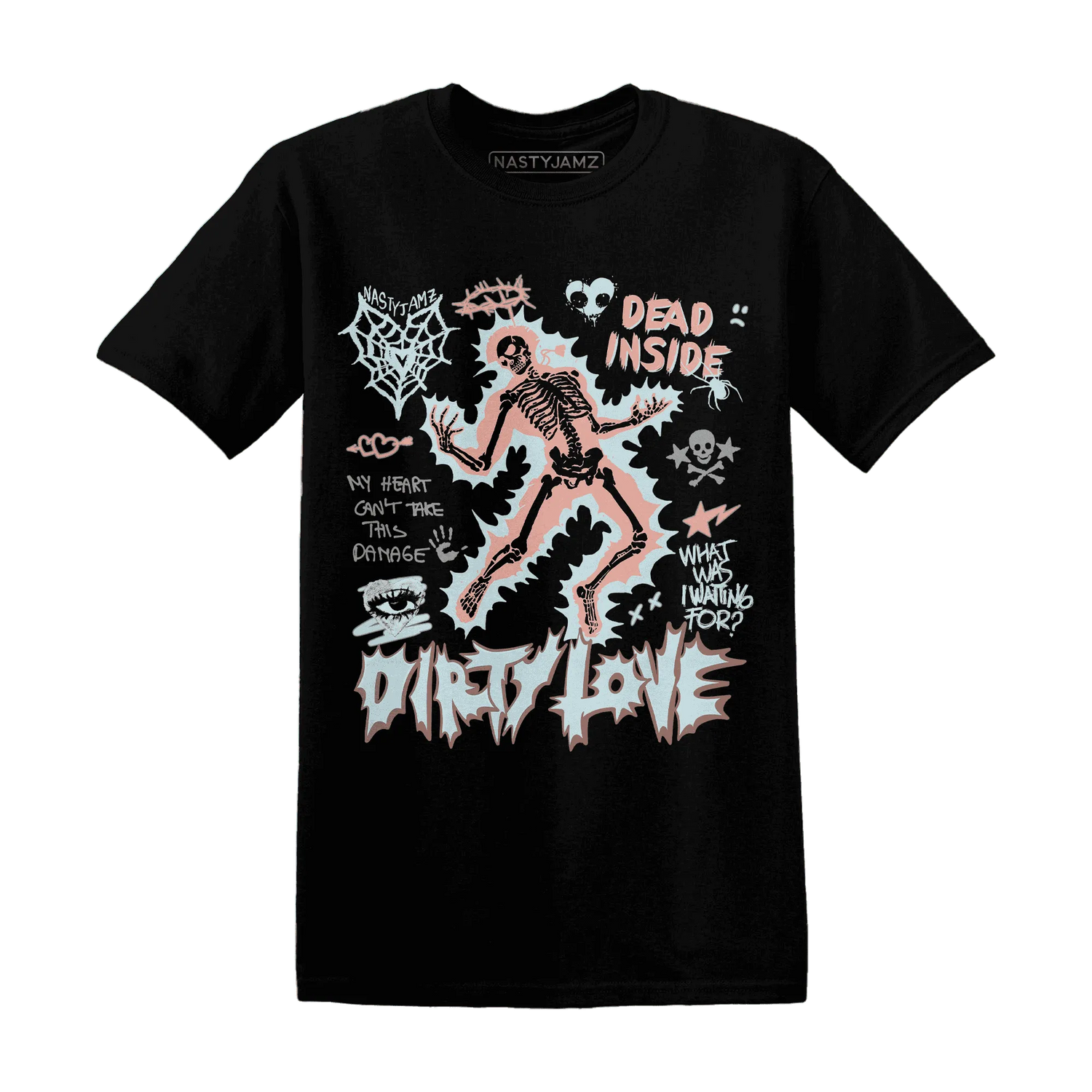 Dunk-Low-Glacier-Blue-Arctic-Orange-NastyJamz-T-Shirt-Match-Dirty-Love-Skull