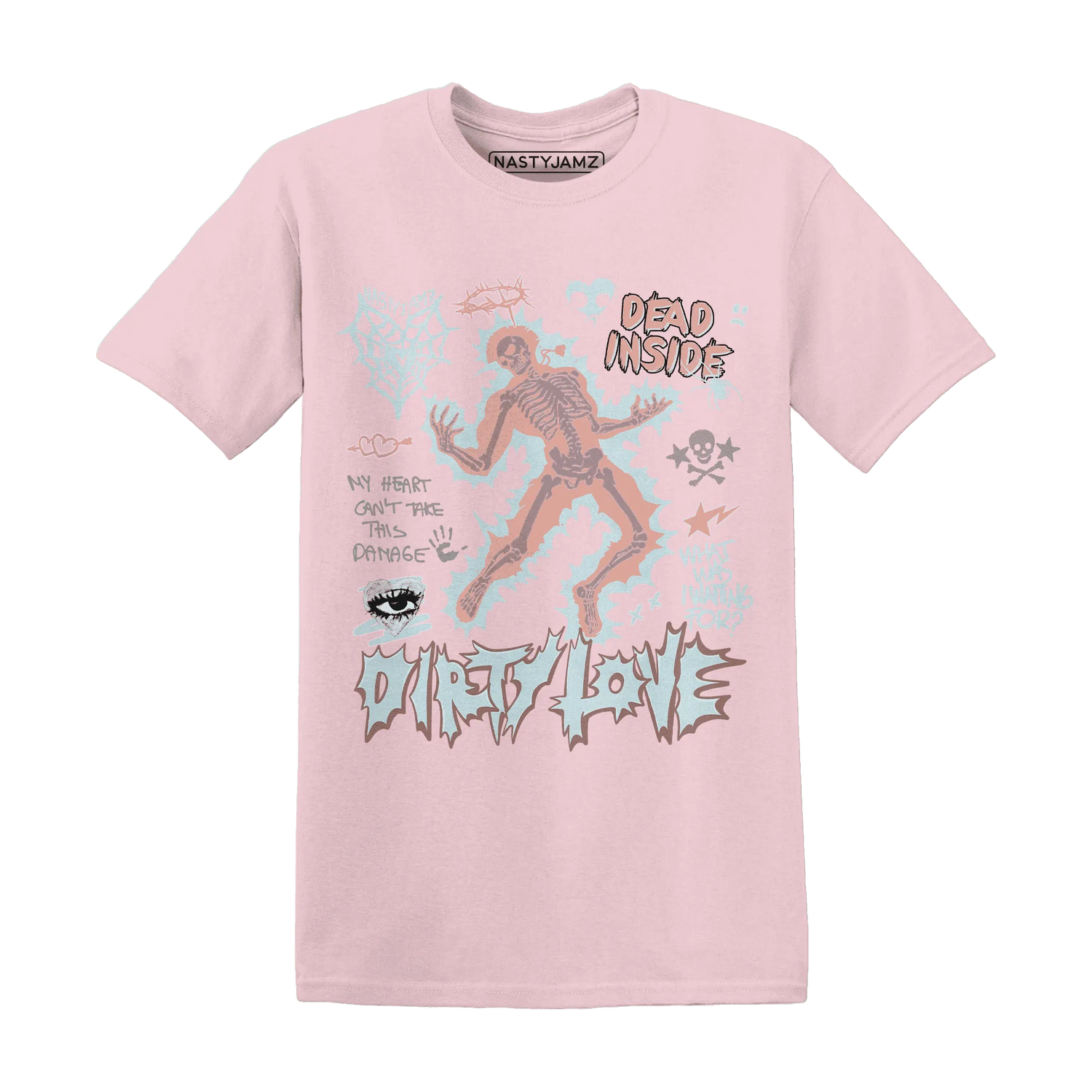Dunk-Low-Glacier-Blue-Arctic-Orange-NastyJamz-T-Shirt-Match-Dirty-Love-Skull