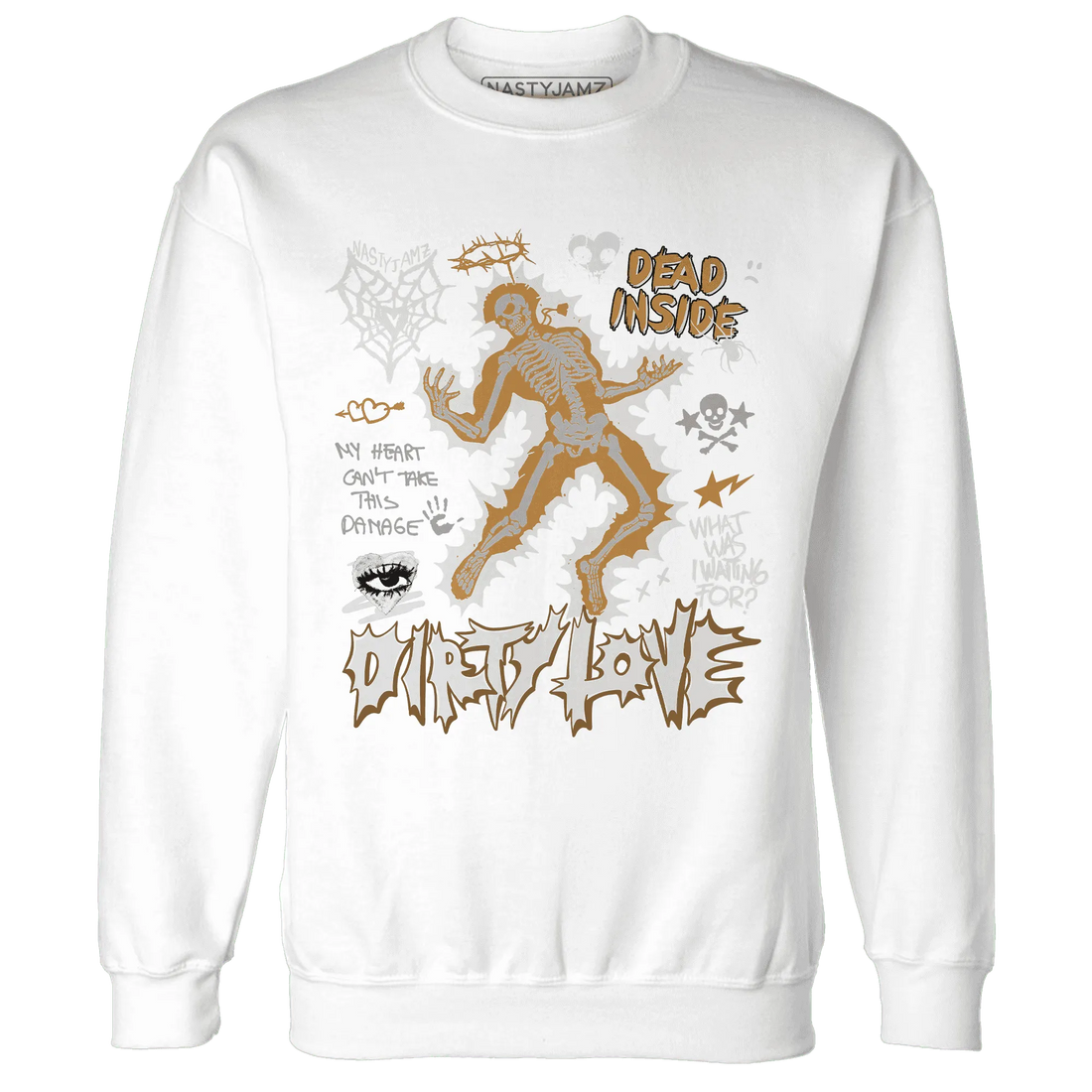 Dunk-Low-Retro-Wheat-Orange-NastyJamz-Sweatshirt-Match-Dirty-Love-Skull