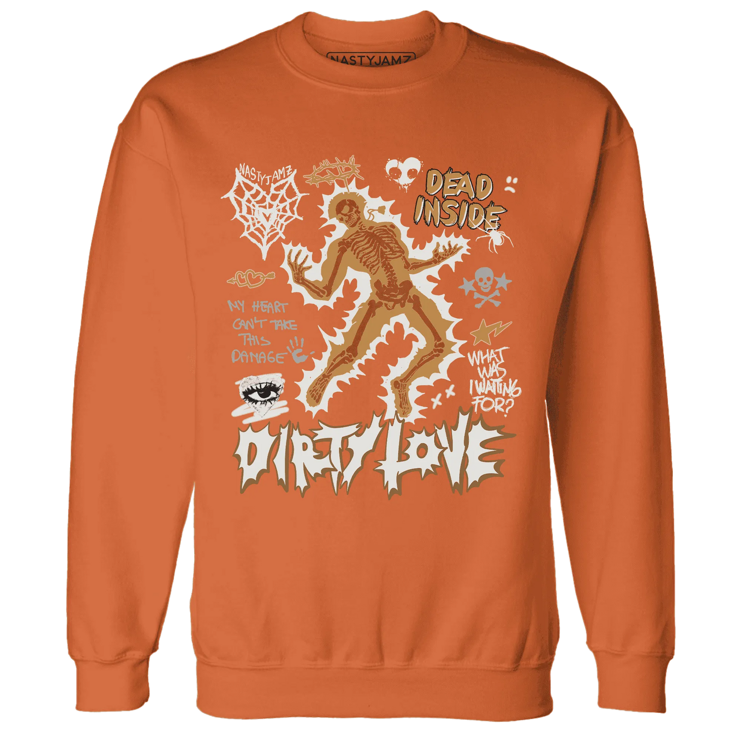 Dunk-Low-Retro-Wheat-Orange-NastyJamz-Sweatshirt-Match-Dirty-Love-Skull