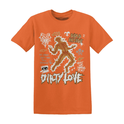 Dunk-Low-Retro-Wheat-Orange-NastyJamz-T-Shirt-Match-Dirty-Love-Skull