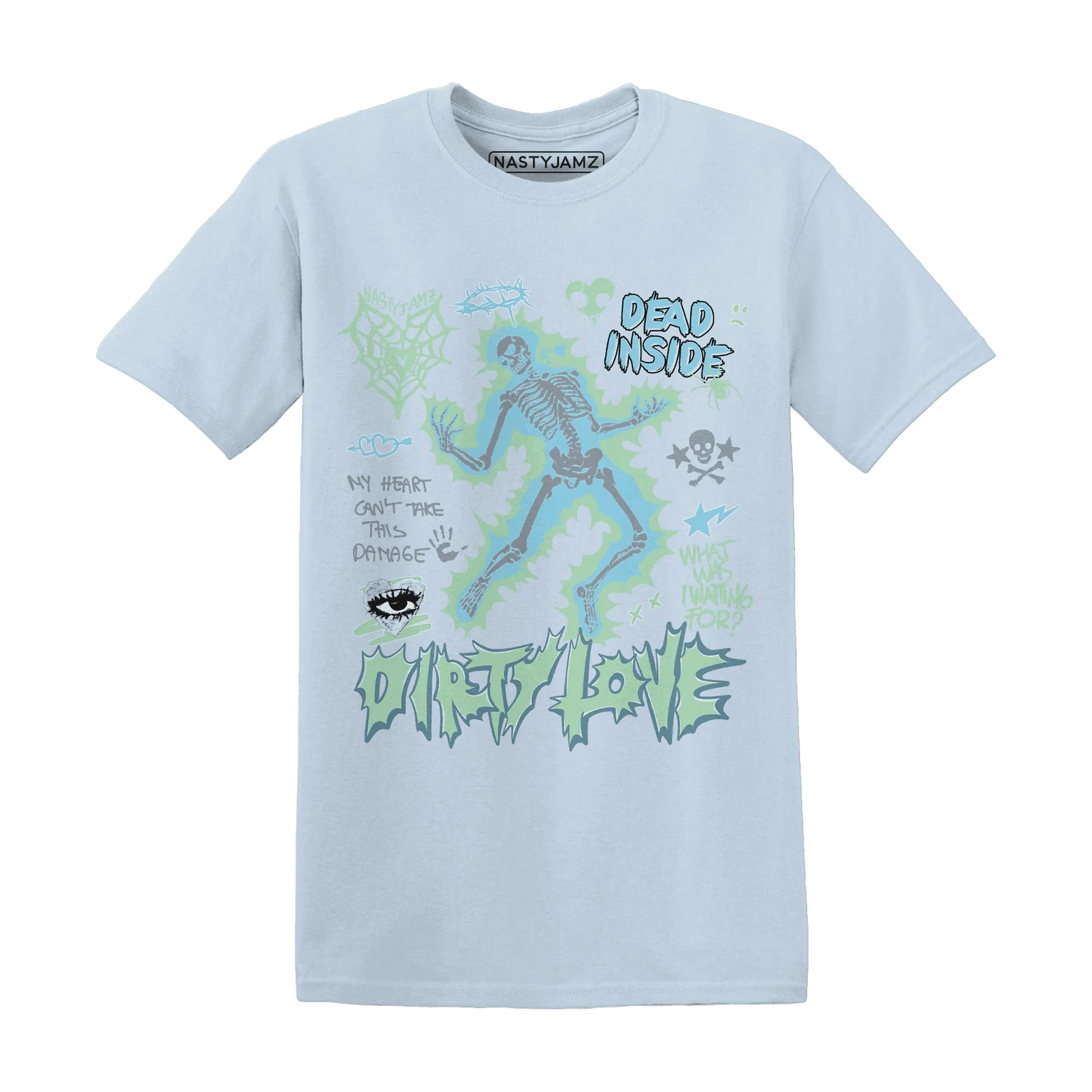 Dunk-Verdy-Visty-Blue-Gaze-Light-Arctic-T-Shirt-Match-Dirty-Love-Skull