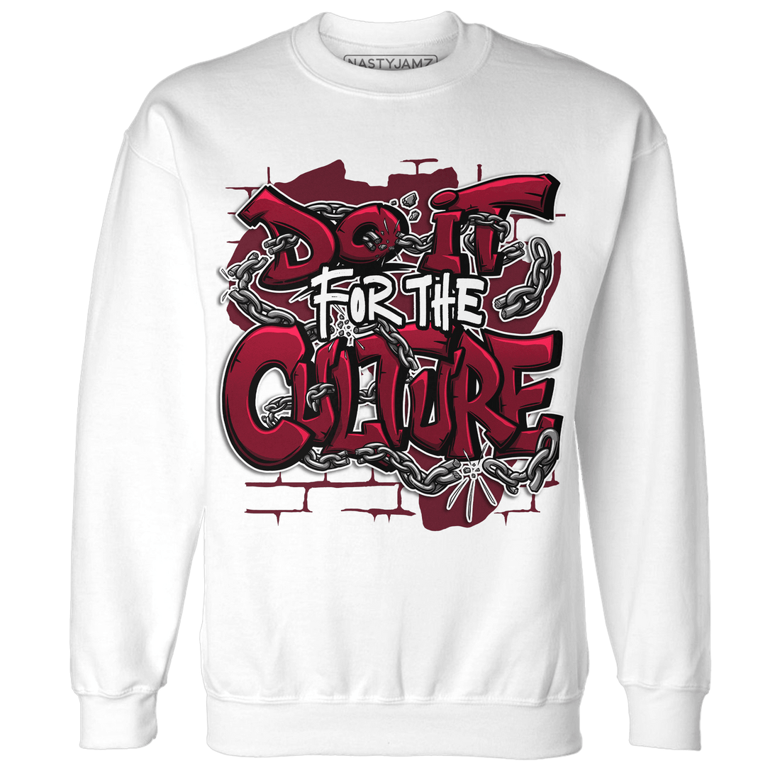High White Team Red 1s Sweatshirt Match Do It For Culture - NastyJamz