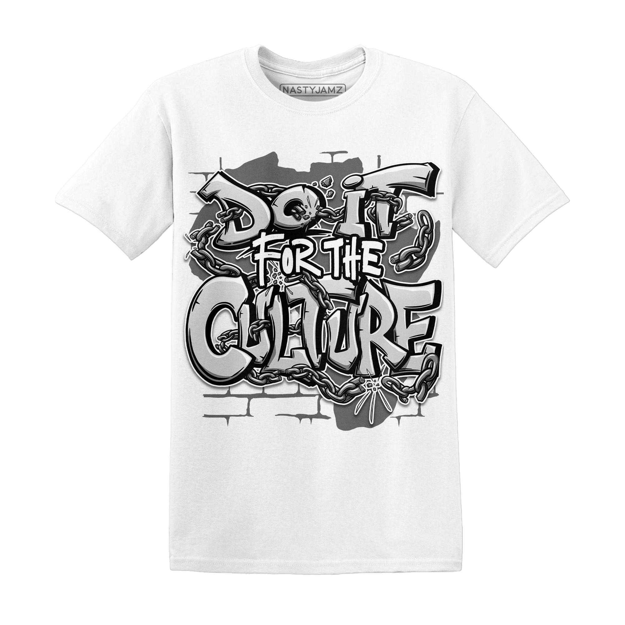 Retro High OG Black White 1s T Shirt Match Do It For Culture - NastyJamz