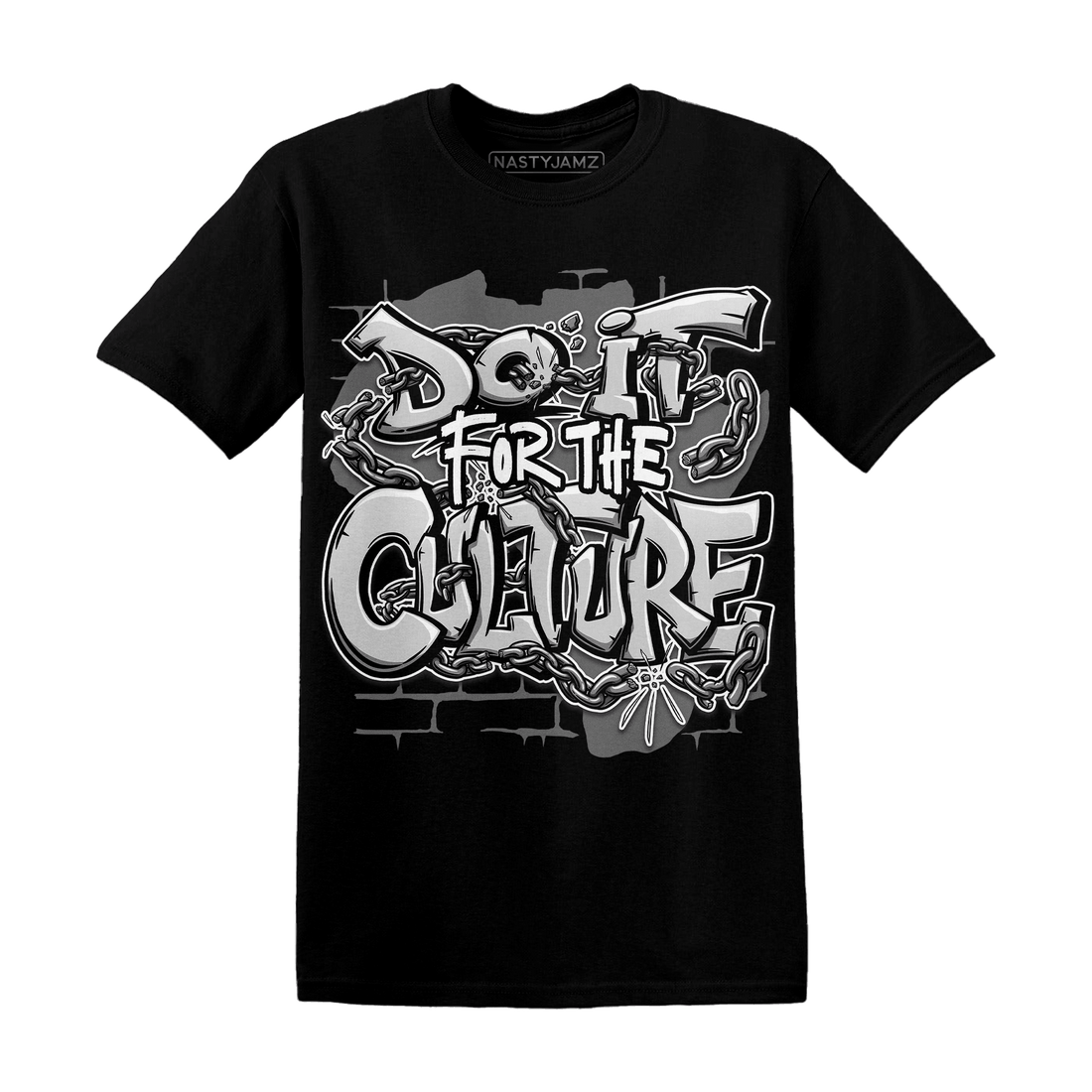 Retro High OG Black White 1s T Shirt Match Do It For Culture - NastyJamz