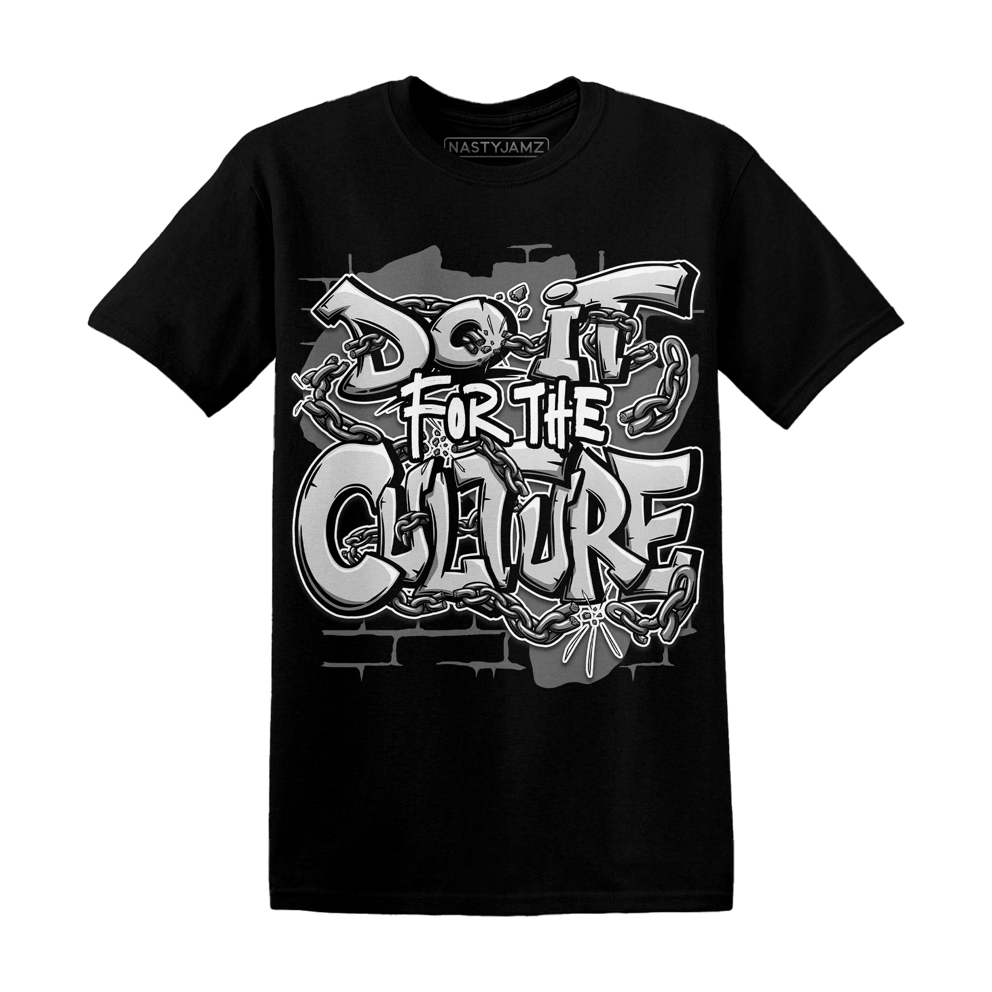 Retro High OG Black White 1s T Shirt Match Do It For Culture - NastyJamz