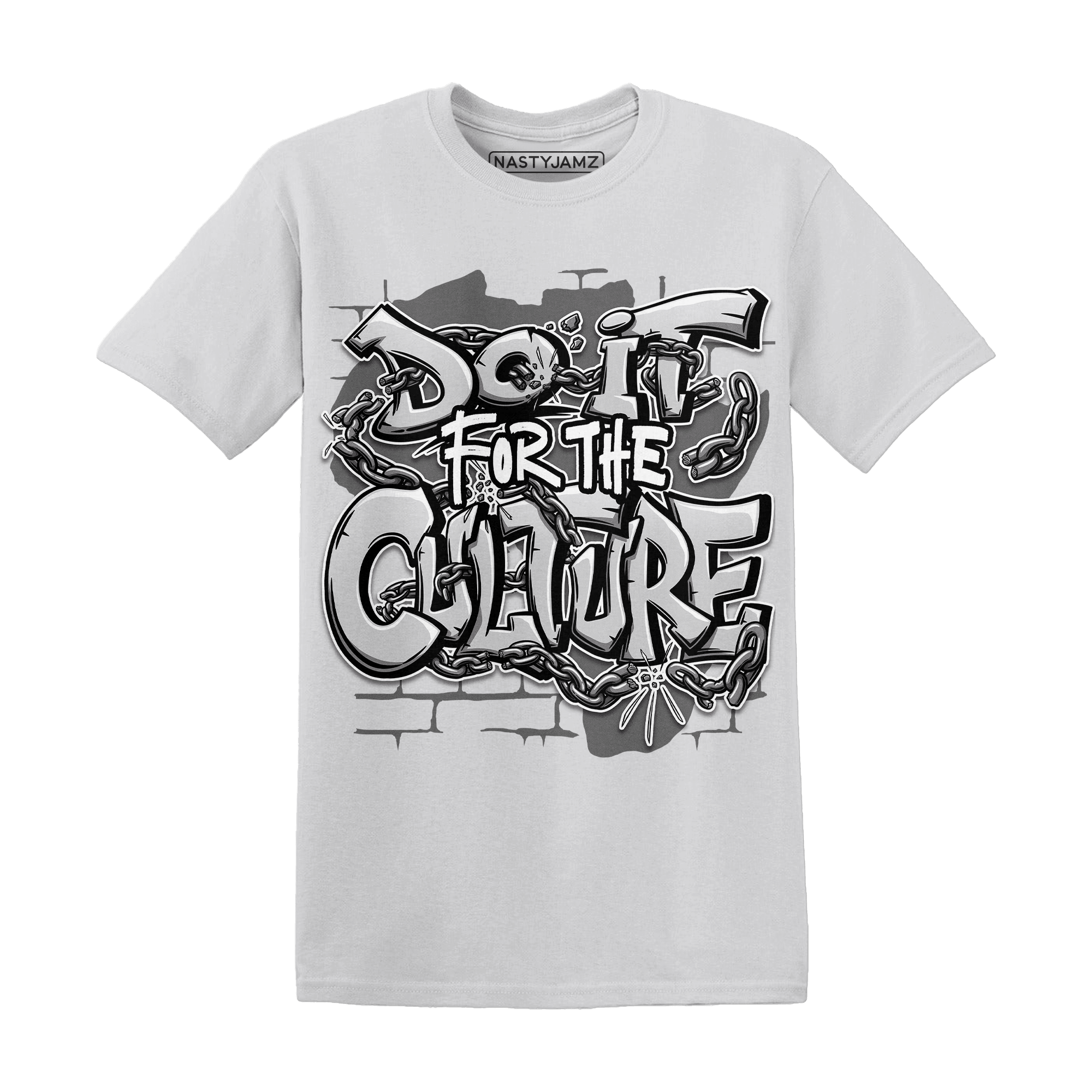 Retro High OG Black White 1s T Shirt Match Do It For Culture - NastyJamz