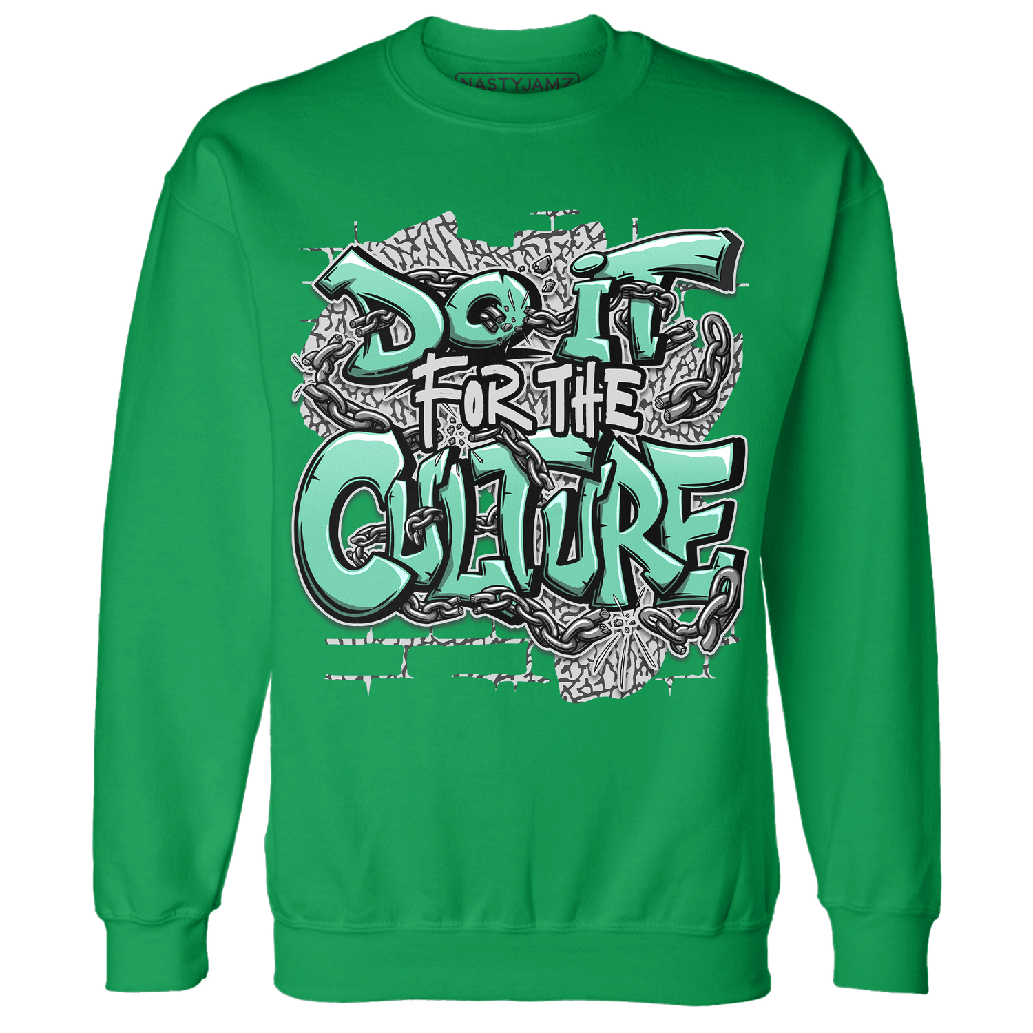 Green Glow 3s Sweatshirt Match Do It For Culture - NastyJamz