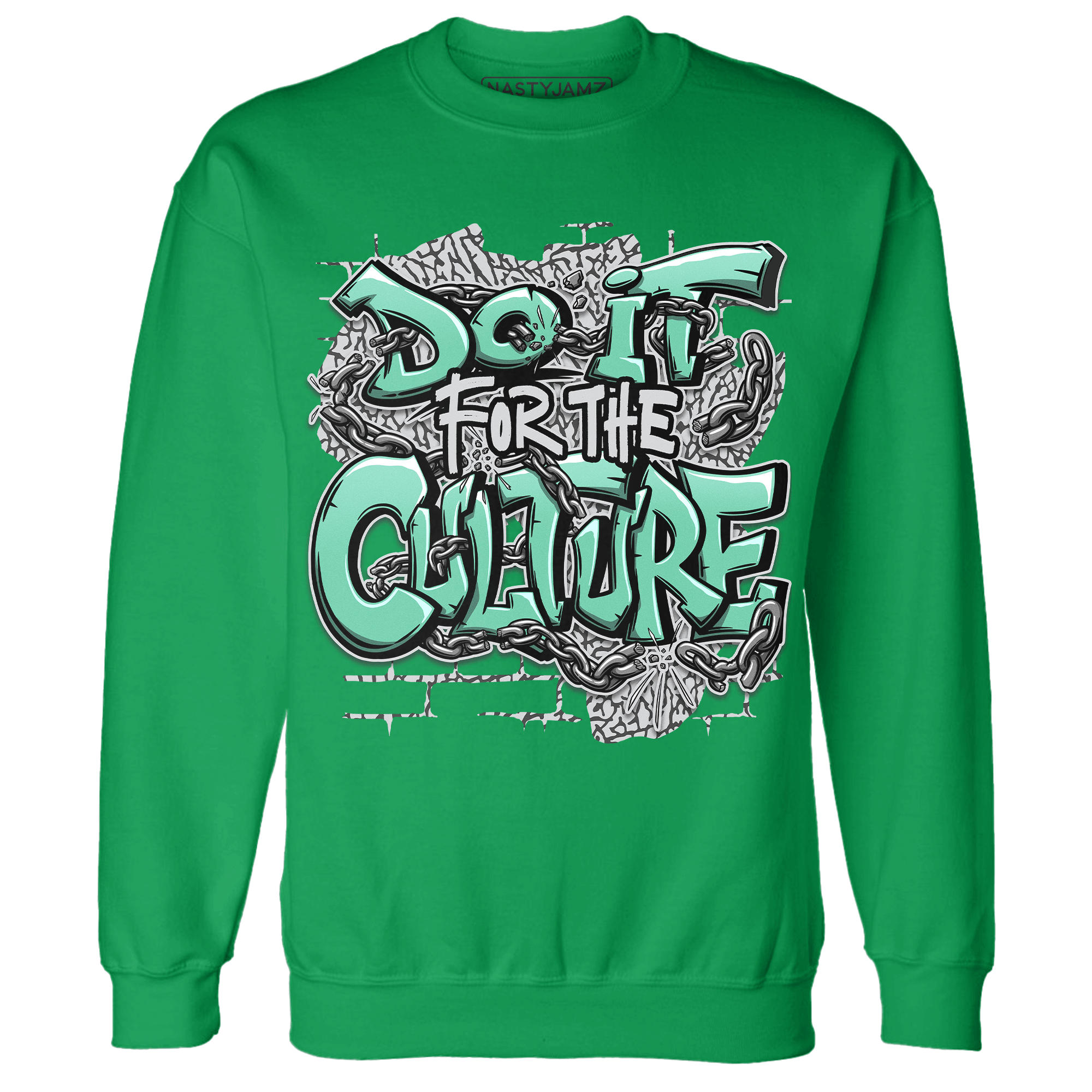 Green Glow 3s Sweatshirt Match Do It For Culture - NastyJamz