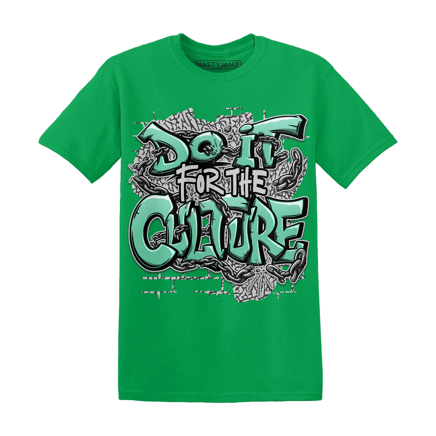Green Glow 3s T Shirt Match Do It For Culture - NastyJamz