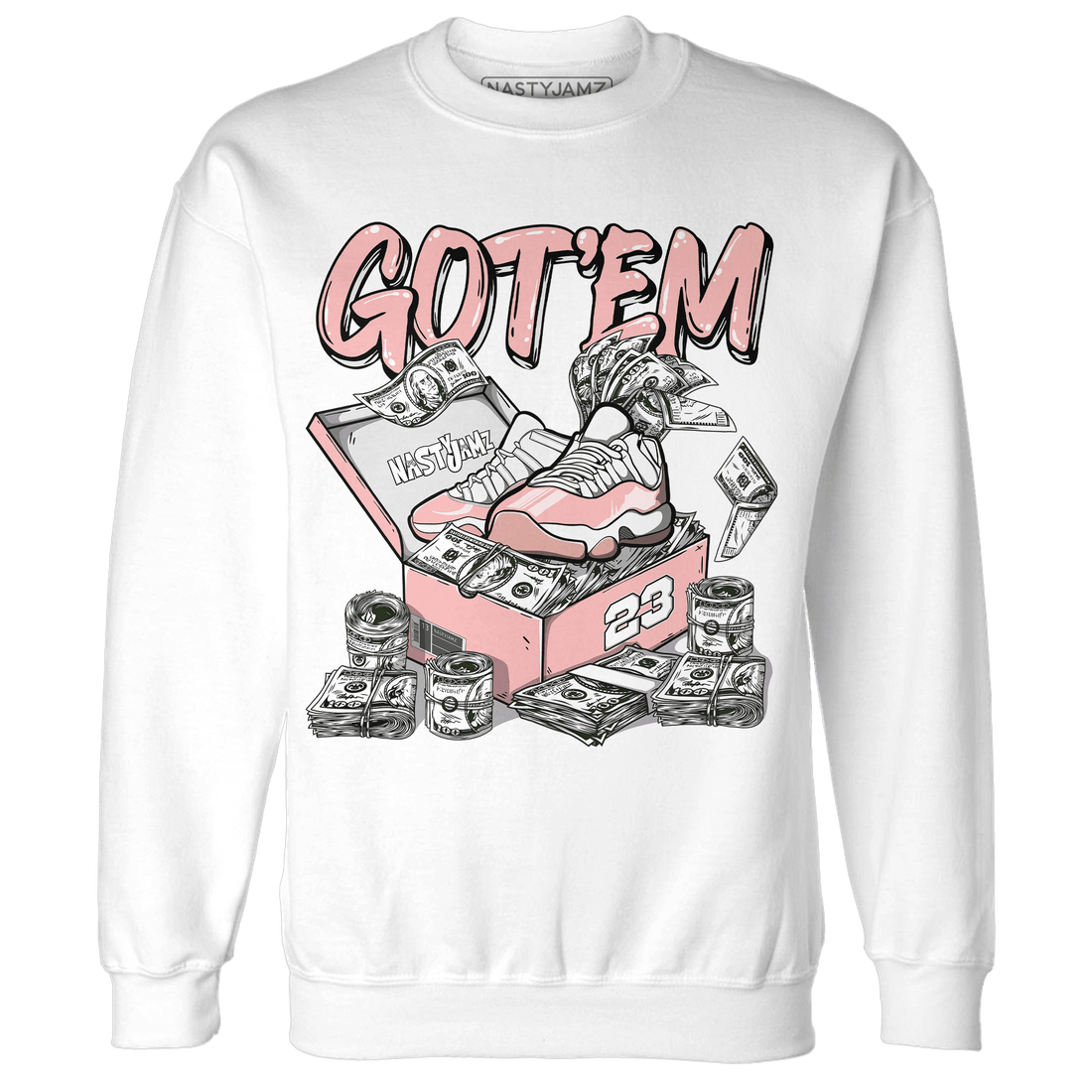 Low Legend Pink 11s Sweatshirt Match Dollar Sneaker Box - NastyJamz