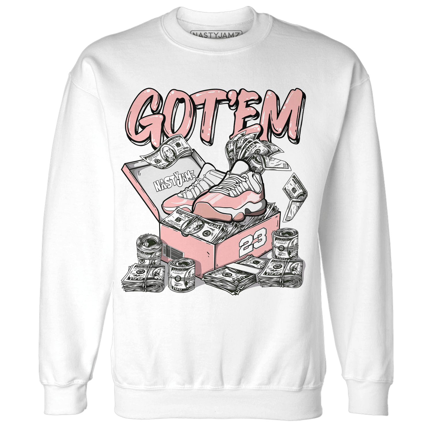 Low Legend Pink 11s Sweatshirt Match Dollar Sneaker Box - NastyJamz