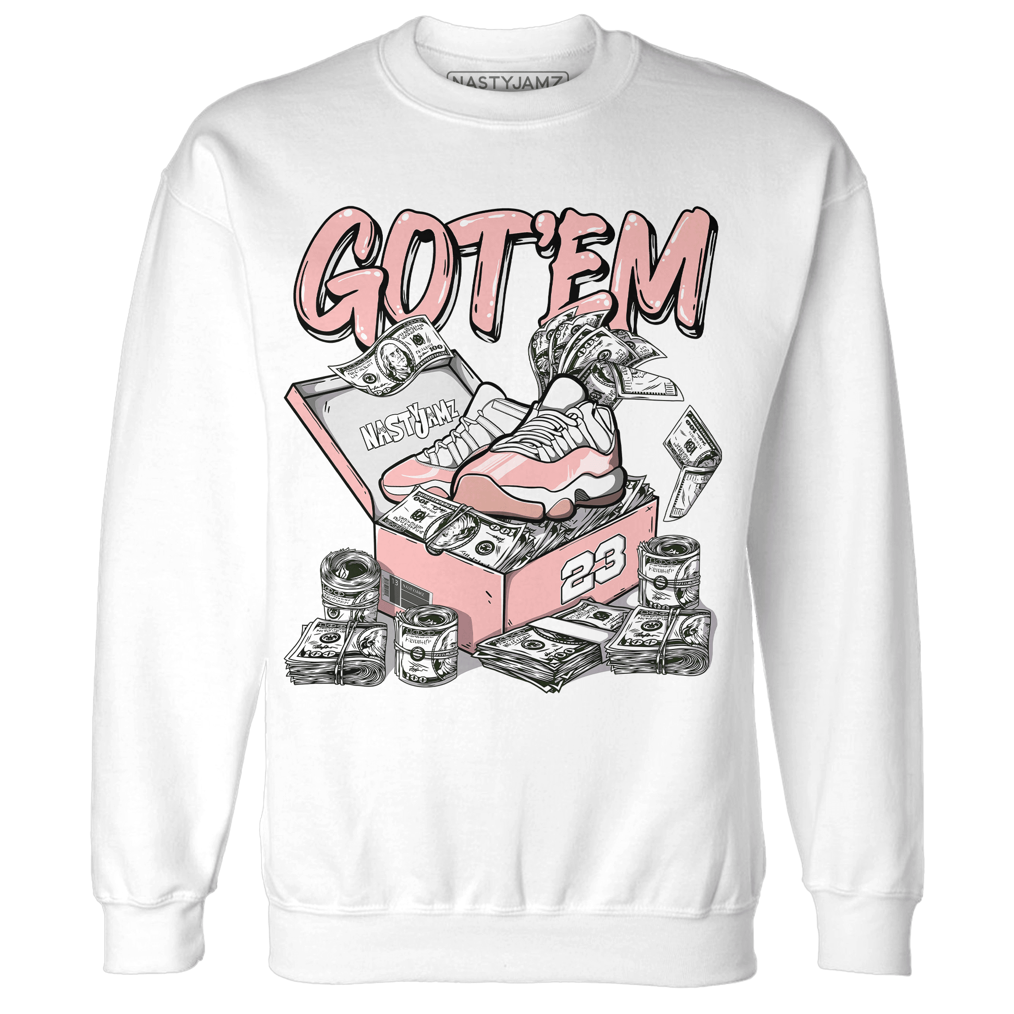 Low Legend Pink 11s Sweatshirt Match Dollar Sneaker Box - NastyJamz