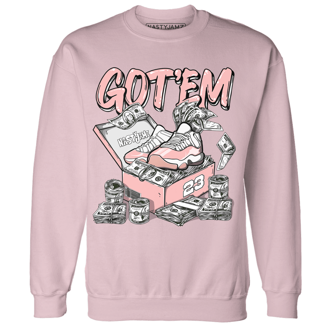 Low Legend Pink 11s Sweatshirt Match Dollar Sneaker Box - NastyJamz