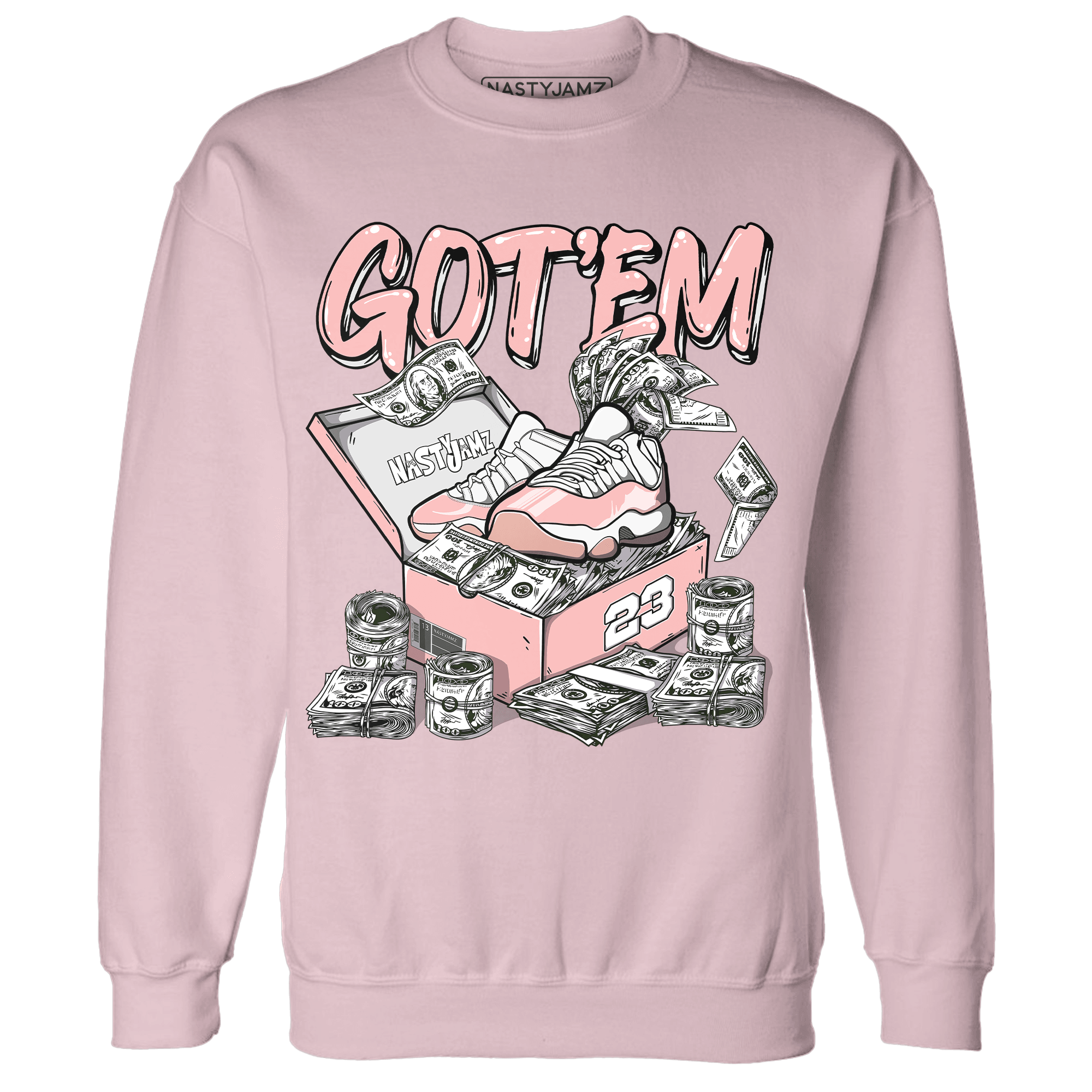 Low Legend Pink 11s Sweatshirt Match Dollar Sneaker Box - NastyJamz