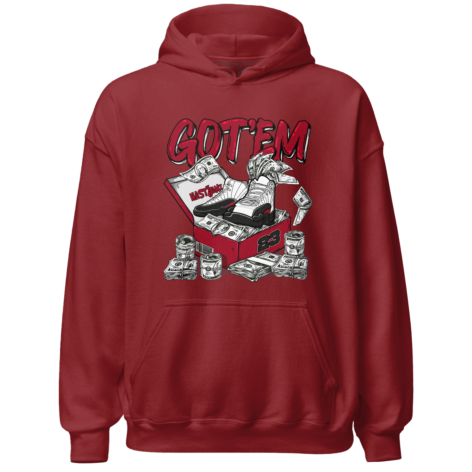 Retro Red Taxi 12s Hoodie Match Dollar Sneaker Box - NastyJamz