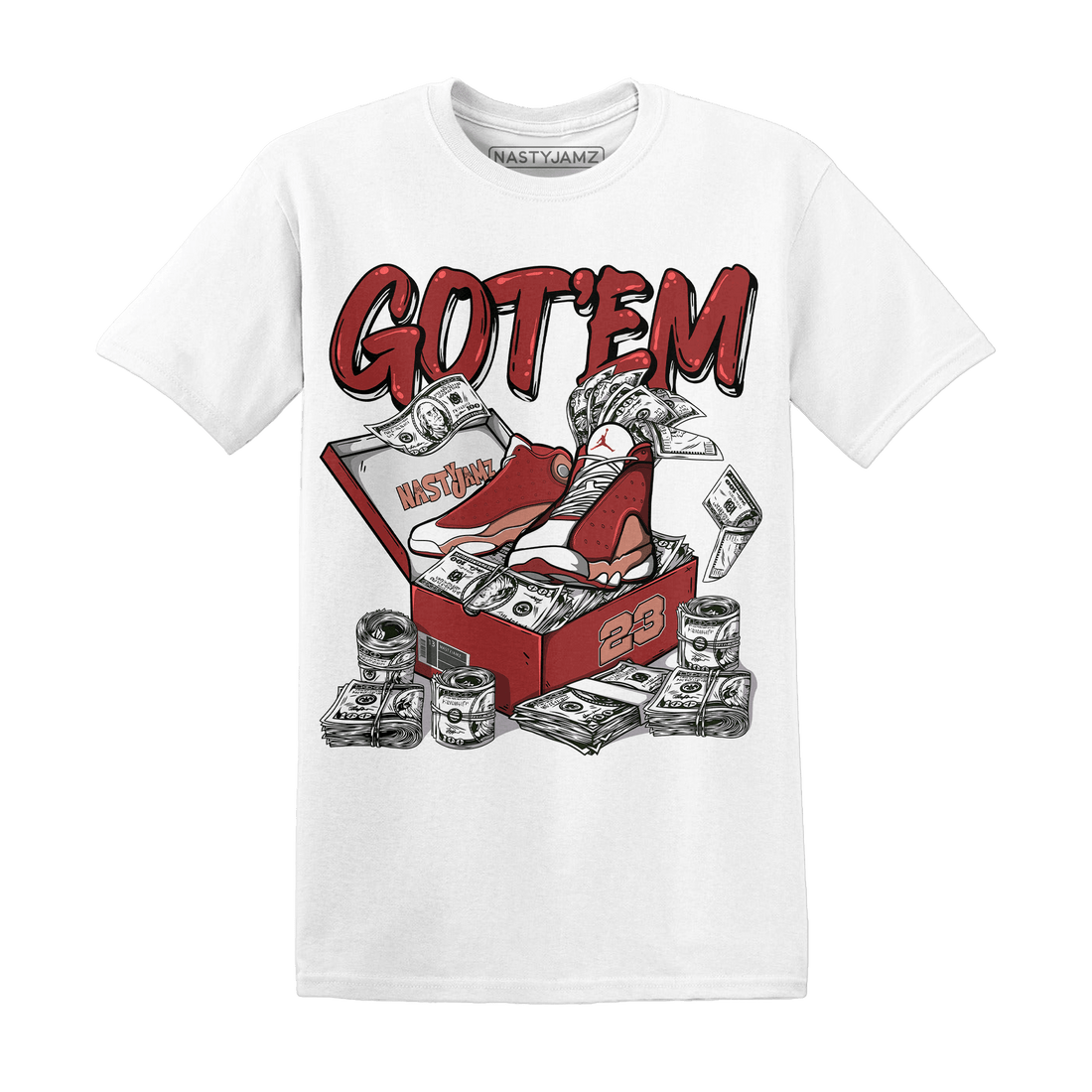 Dune Red 13s T Shirt Match Dollar Sneaker Box - NastyJamz