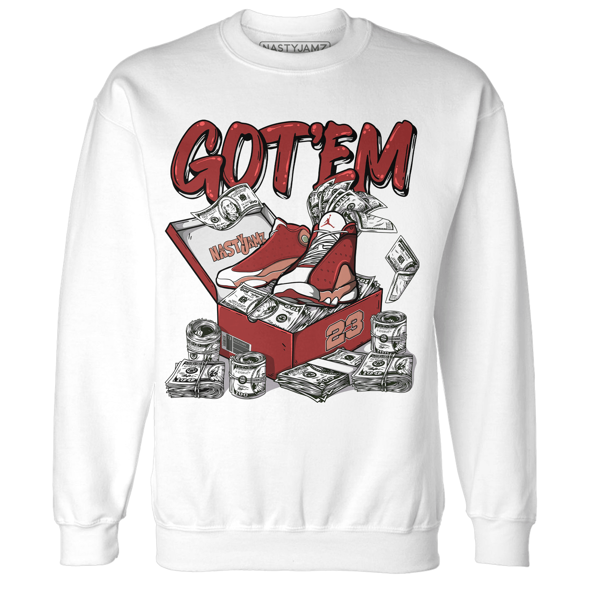 Dune Red 13s Sweatshirt Match Dollar Sneaker Box - NastyJamz