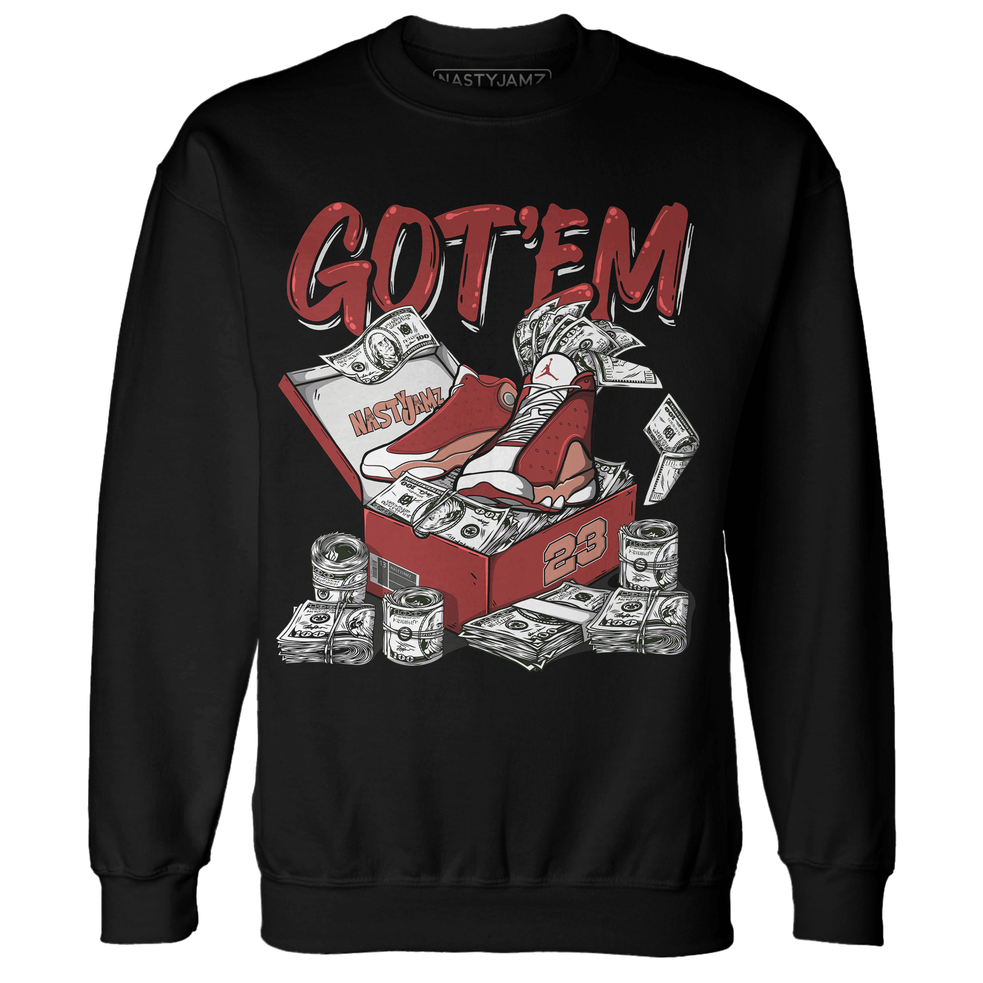 Dune Red 13s Sweatshirt Match Dollar Sneaker Box - NastyJamz