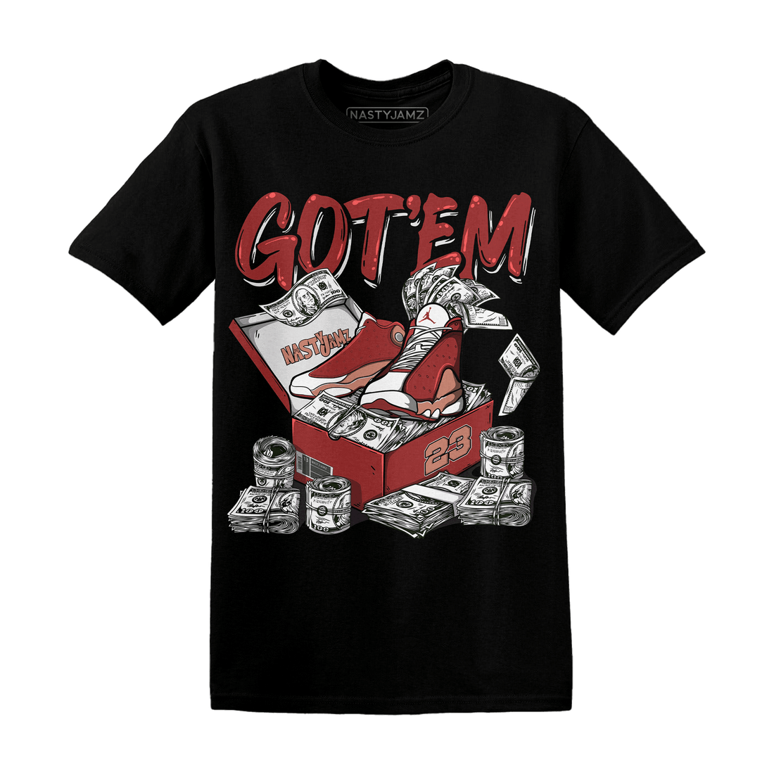 Dune Red 13s T Shirt Match Dollar Sneaker Box - NastyJamz