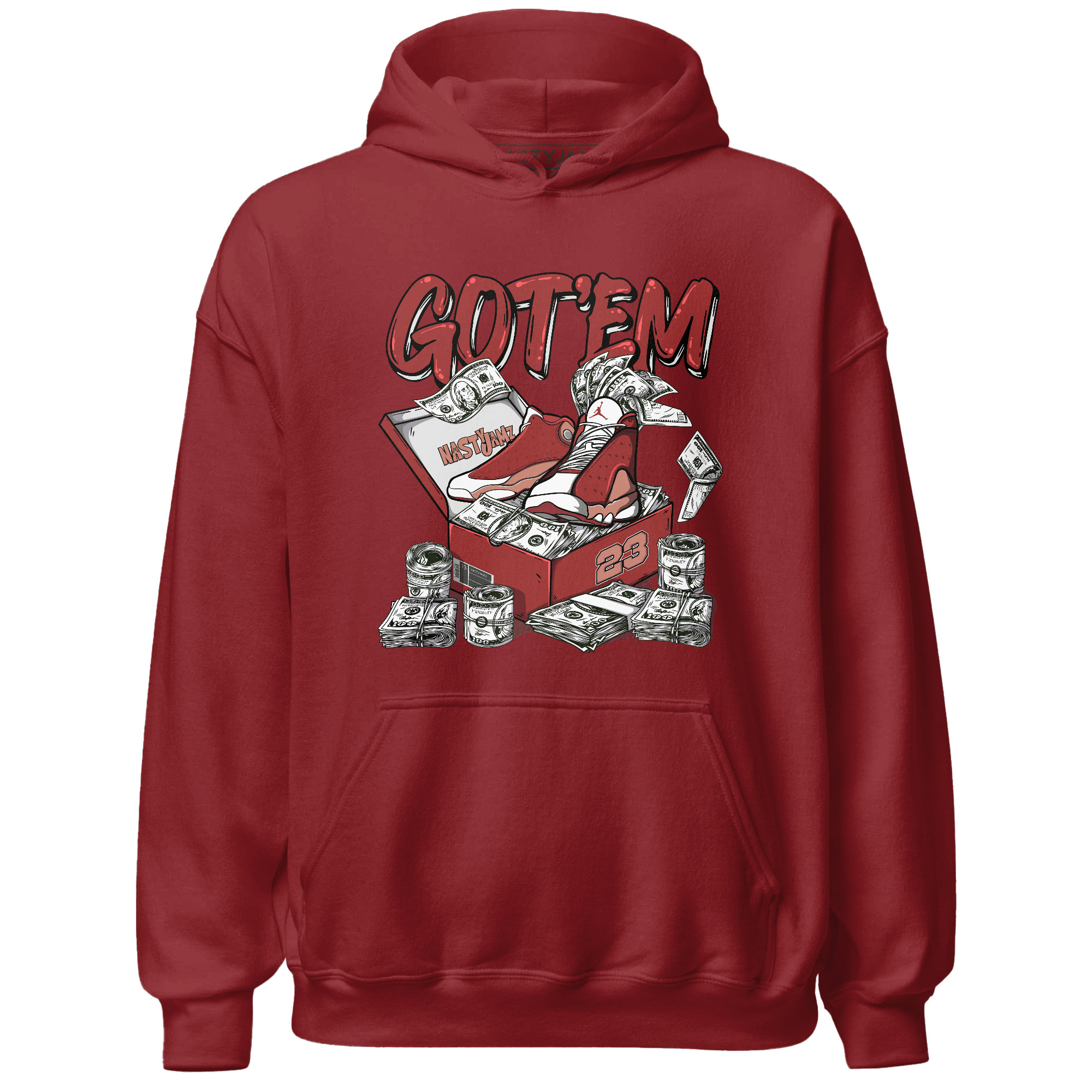 Dune Red 13s Hoodie Match Dollar Sneaker Box - NastyJamz