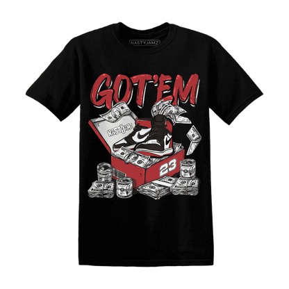 Black-Toe-Reimagined-Red-White-1s-NastyJamz-T-Shirt-Match-Dollar-Sneaker-Box