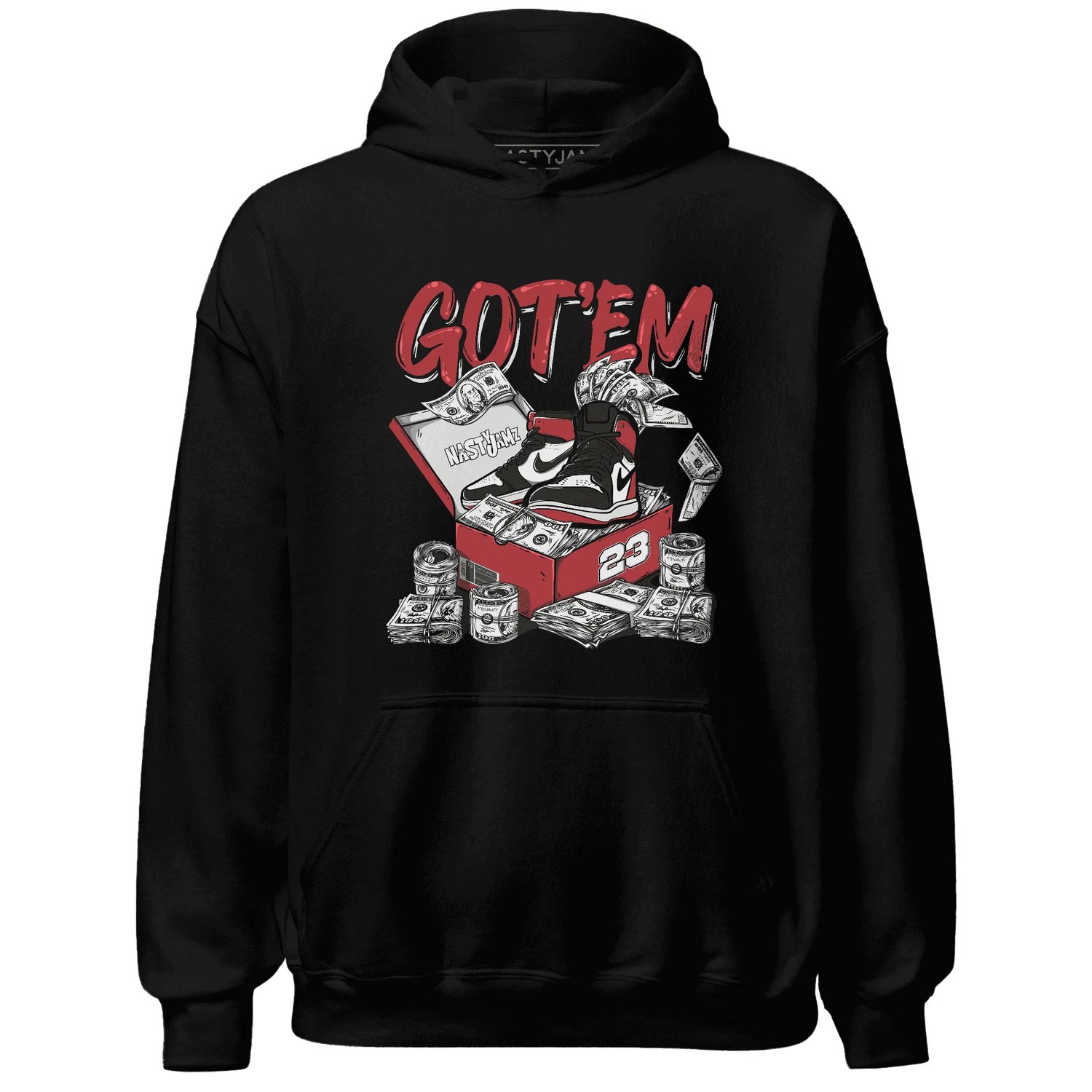Black-Toe-Reimagined-Red-White-1s-NastyJamz-Hoodie-Match-Dollar-Sneaker-Box