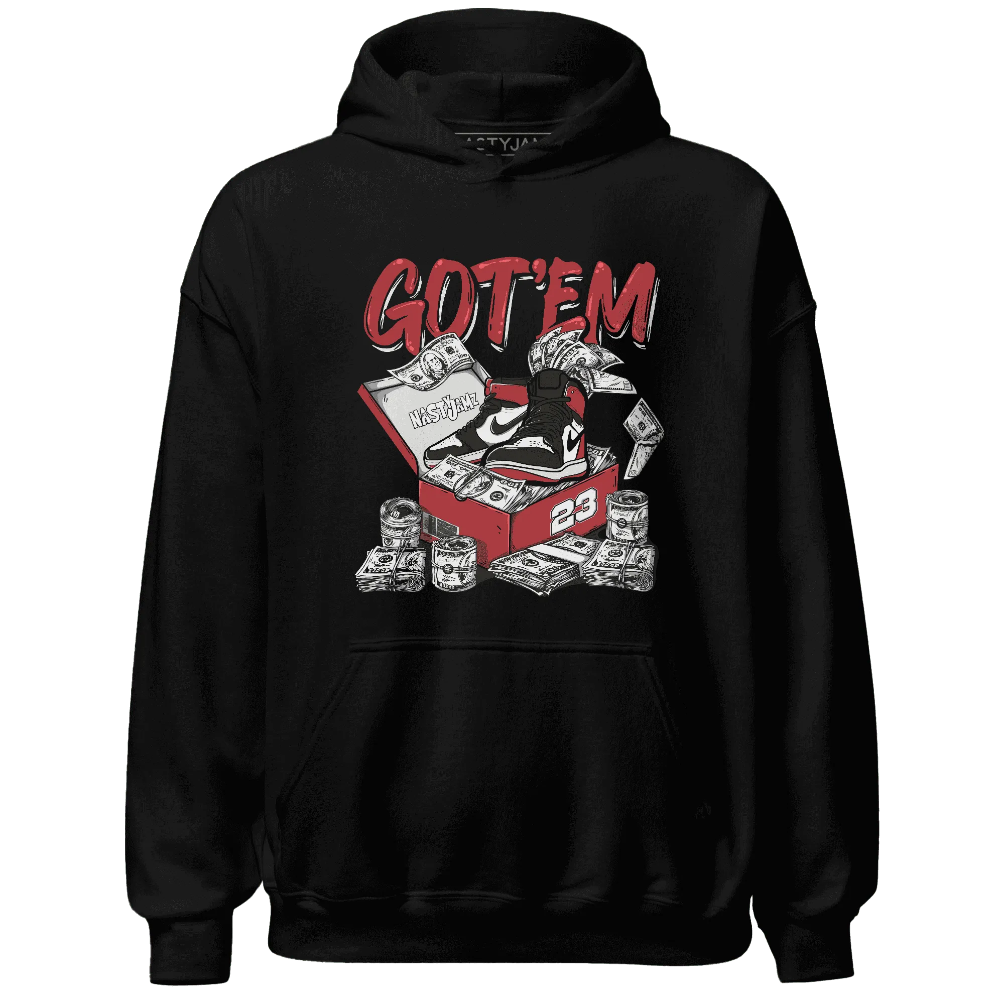 Black-Toe-Reimagined-Red-White-1s-NastyJamz-Hoodie-Match-Dollar-Sneaker-Box