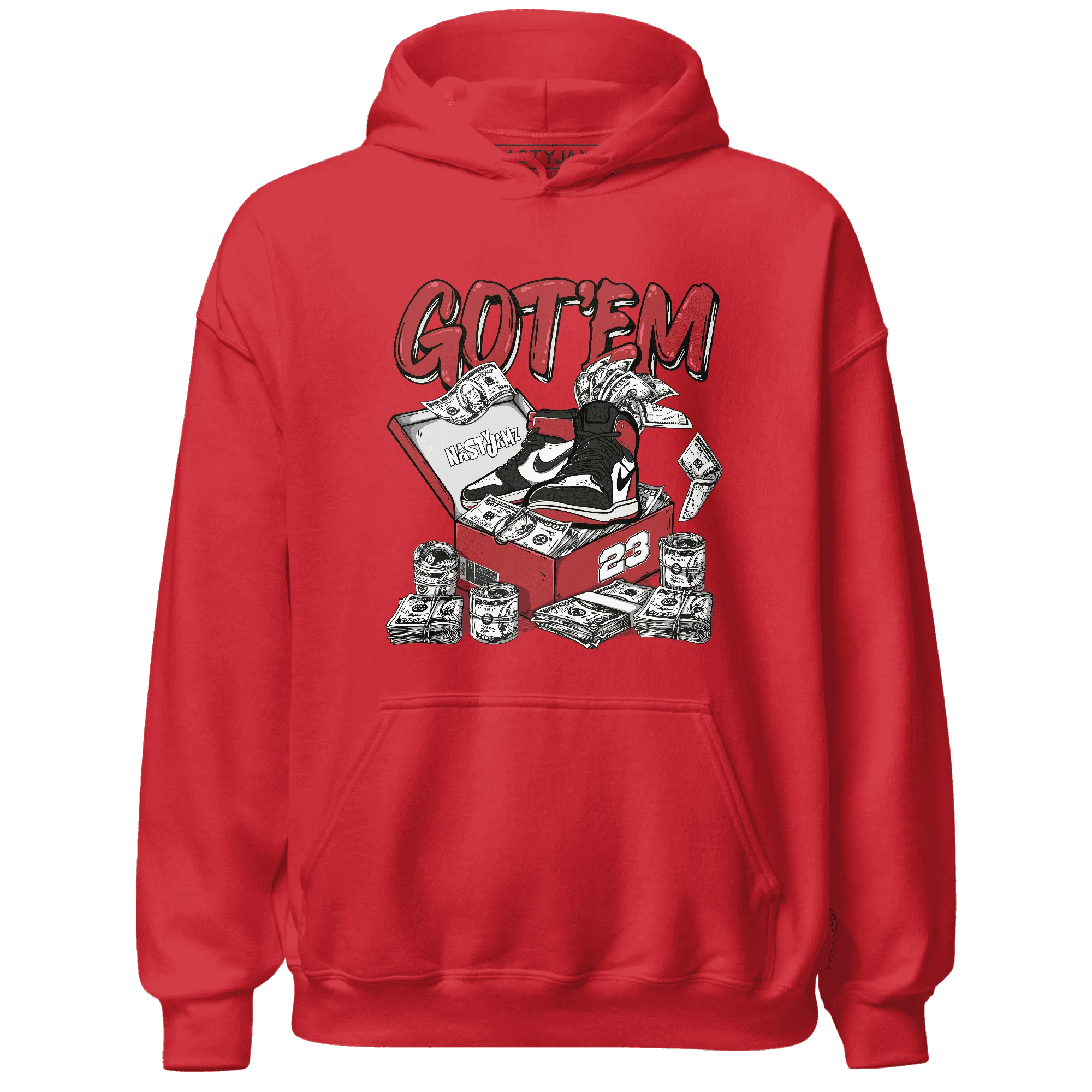 Black-Toe-Reimagined-Red-White-1s-NastyJamz-Hoodie-Match-Dollar-Sneaker-Box