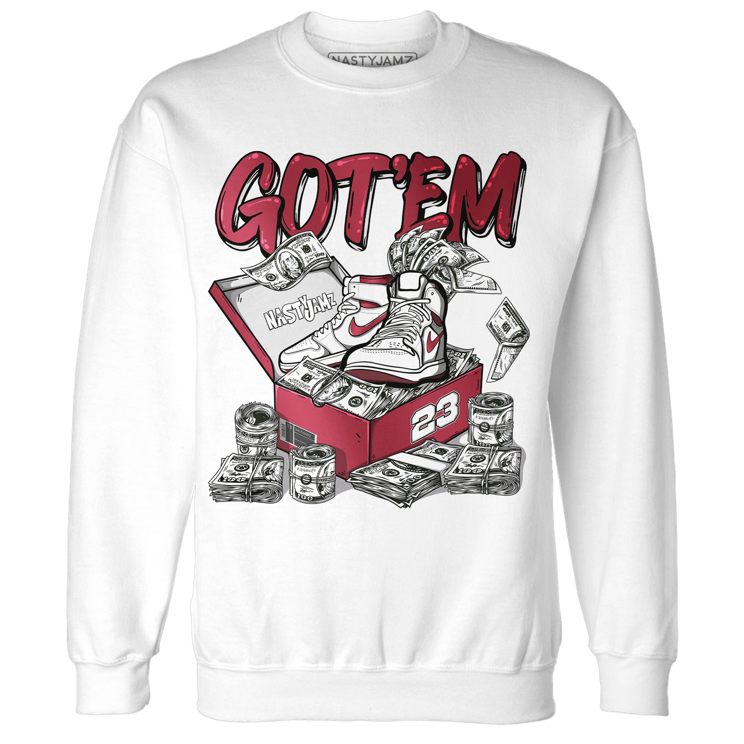 High 85 Metallic Burgundy 1s Sweatshirt Match Dollar Sneaker Box - NastyJamz
