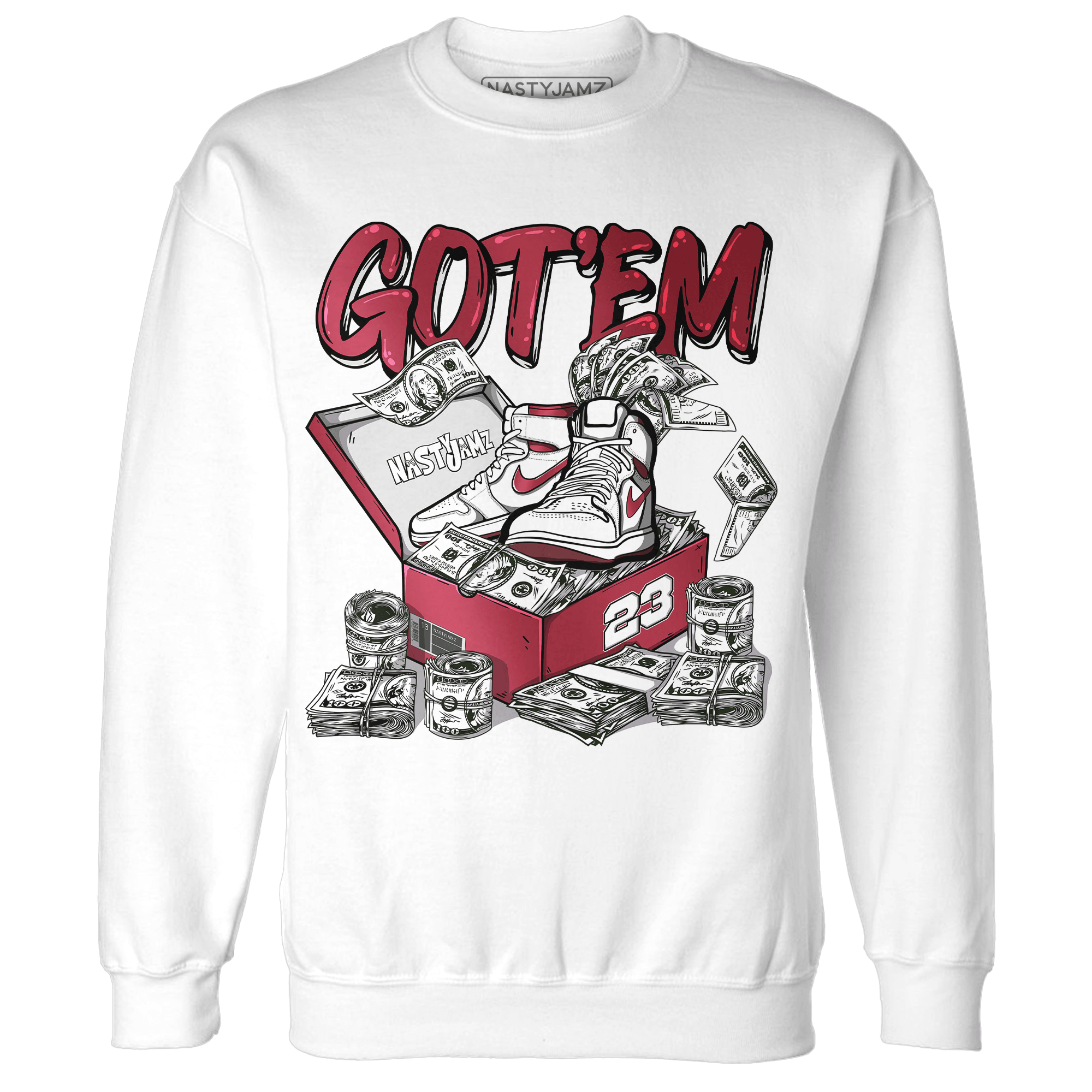 High 85 Metallic Burgundy 1s Sweatshirt Match Dollar Sneaker Box - NastyJamz
