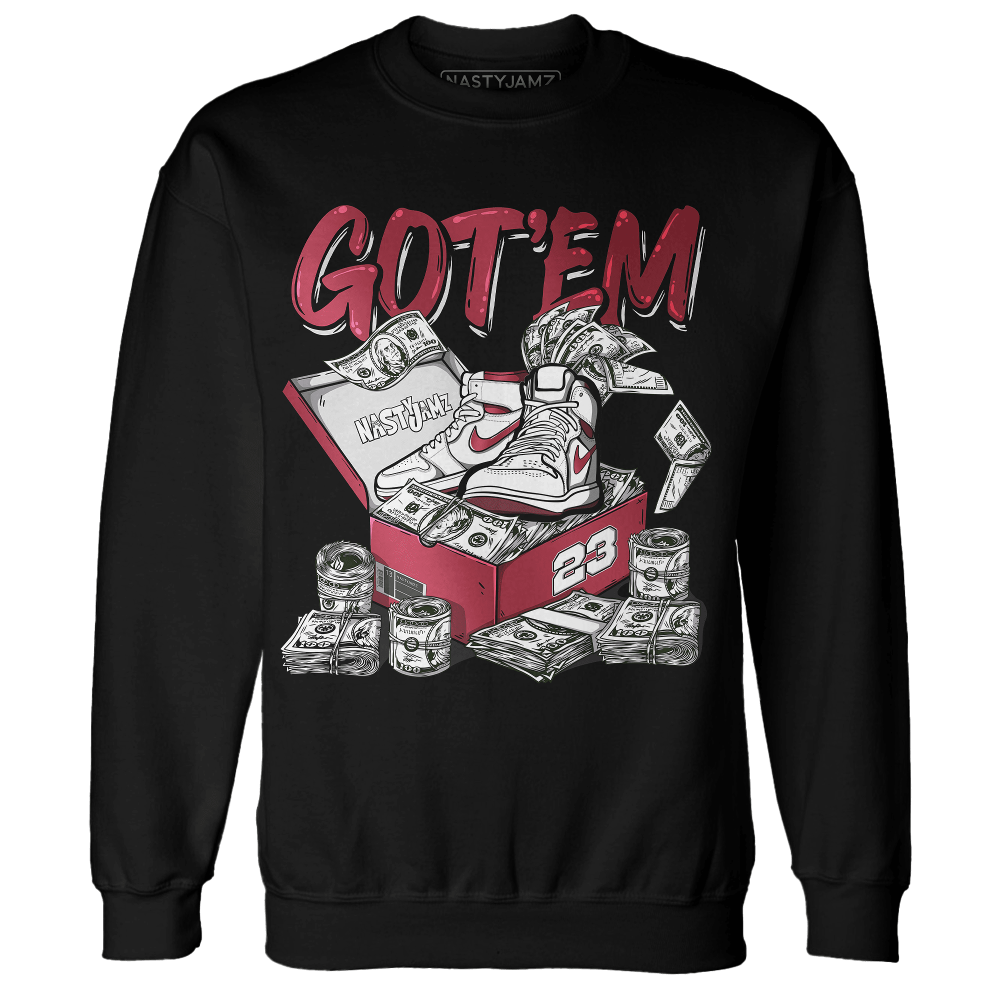 High 85 Metallic Burgundy 1s Sweatshirt Match Dollar Sneaker Box - NastyJamz