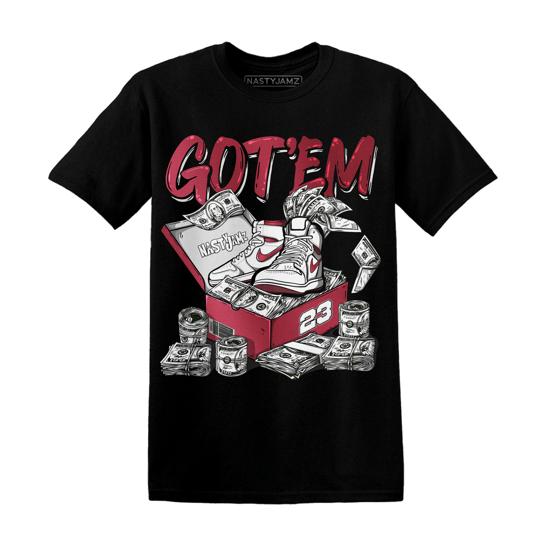 High 85 Metallic Burgundy 1s T Shirt Match Dollar Sneaker Box - NastyJamz